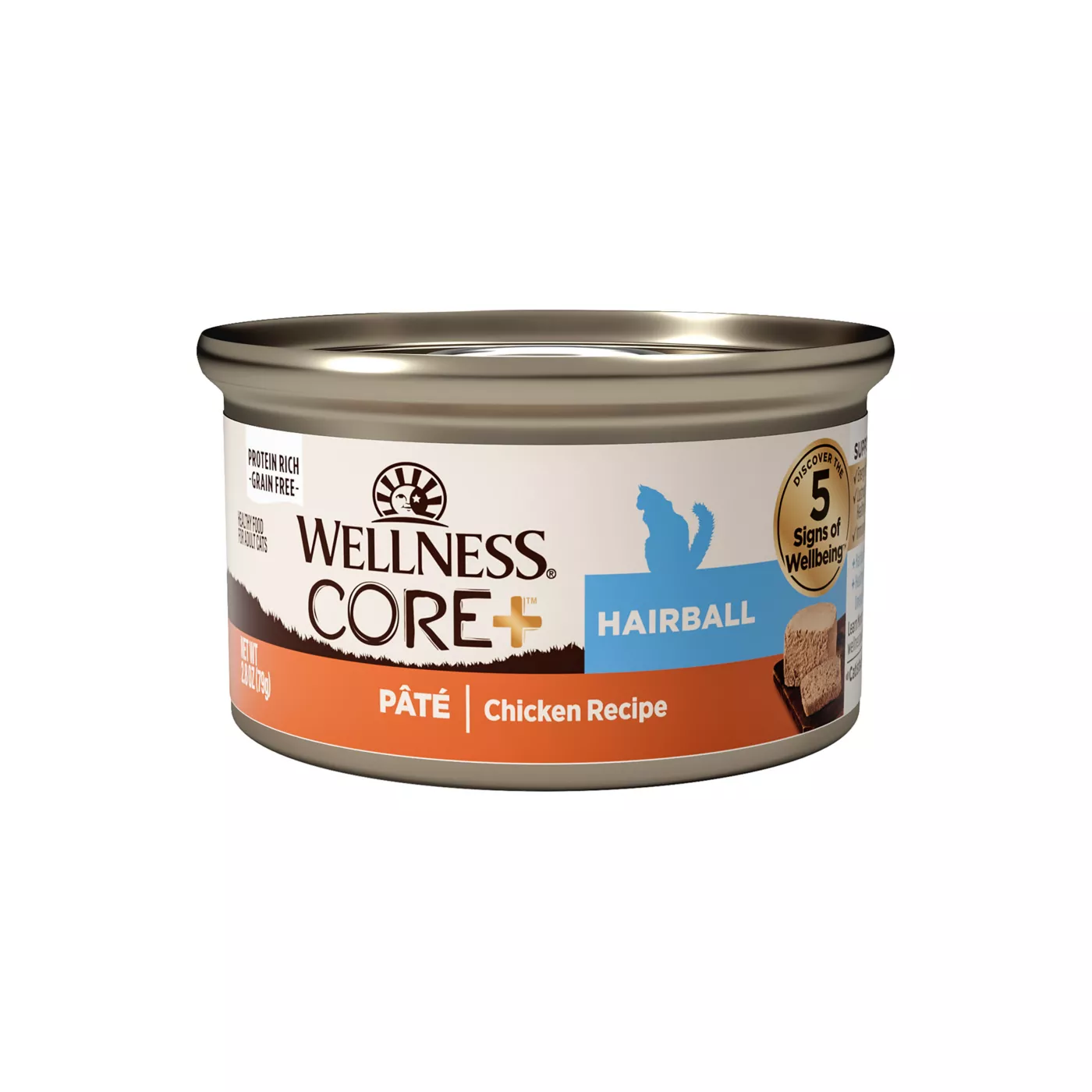 Wellness Core Adult Wet Cat Food Grain Free Hairball 2.8 Oz