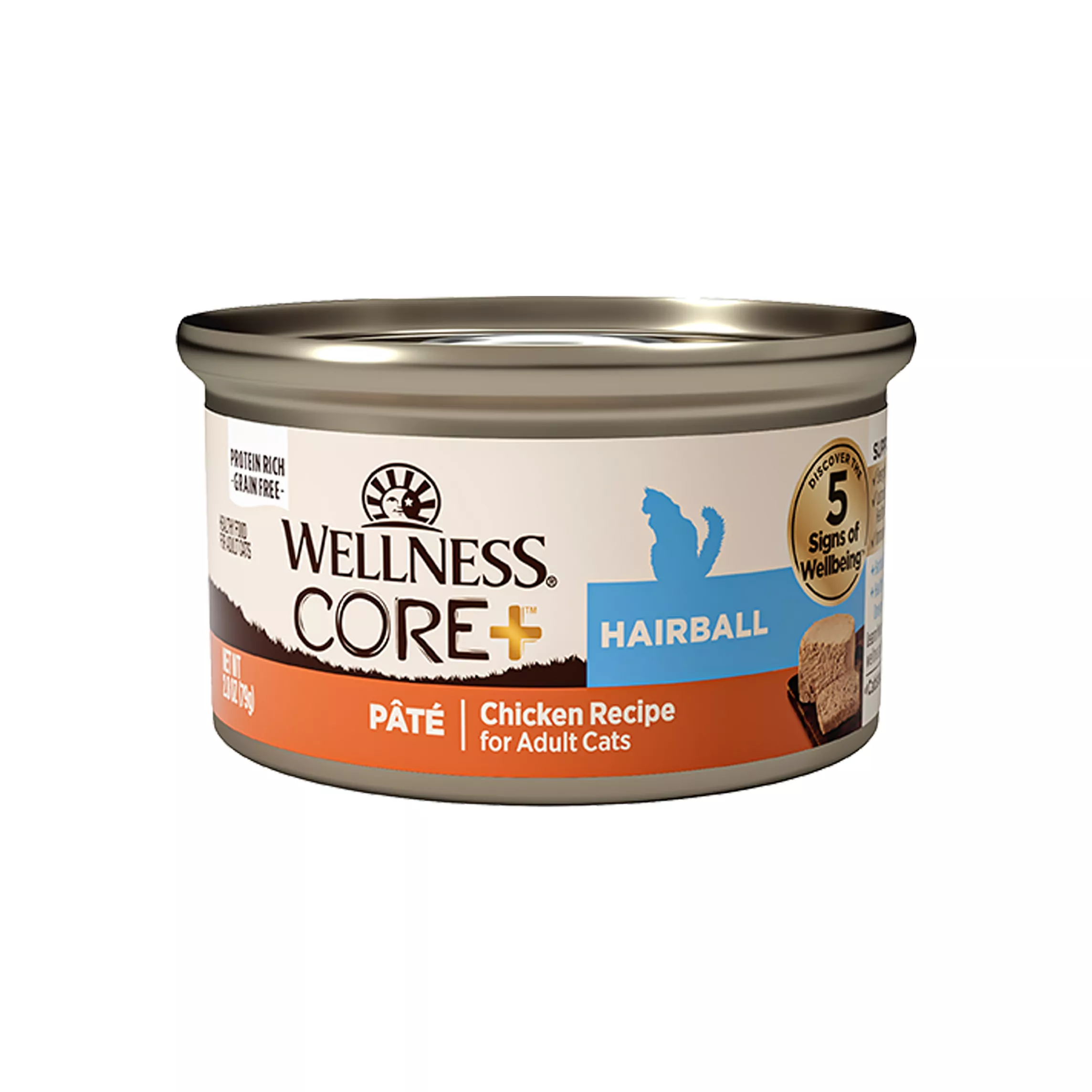 Wellness Core+ Adult Wet Cat Food - Grain Free, Hairball, 2.8 Oz