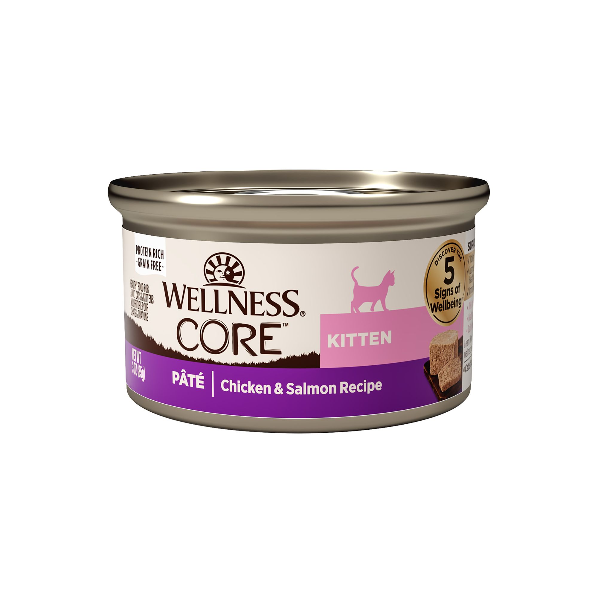 Wellness Core Kitten Wet Cat Food Grain Free Pate 3 oz