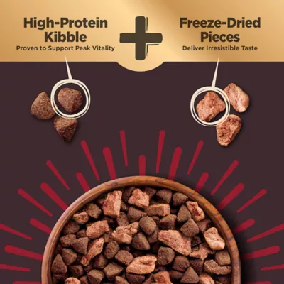 Product Wellness Core+ High Protein Kibble + Savory Freeze-Dried Pieces - Beef & Barley, Wholesome Grains