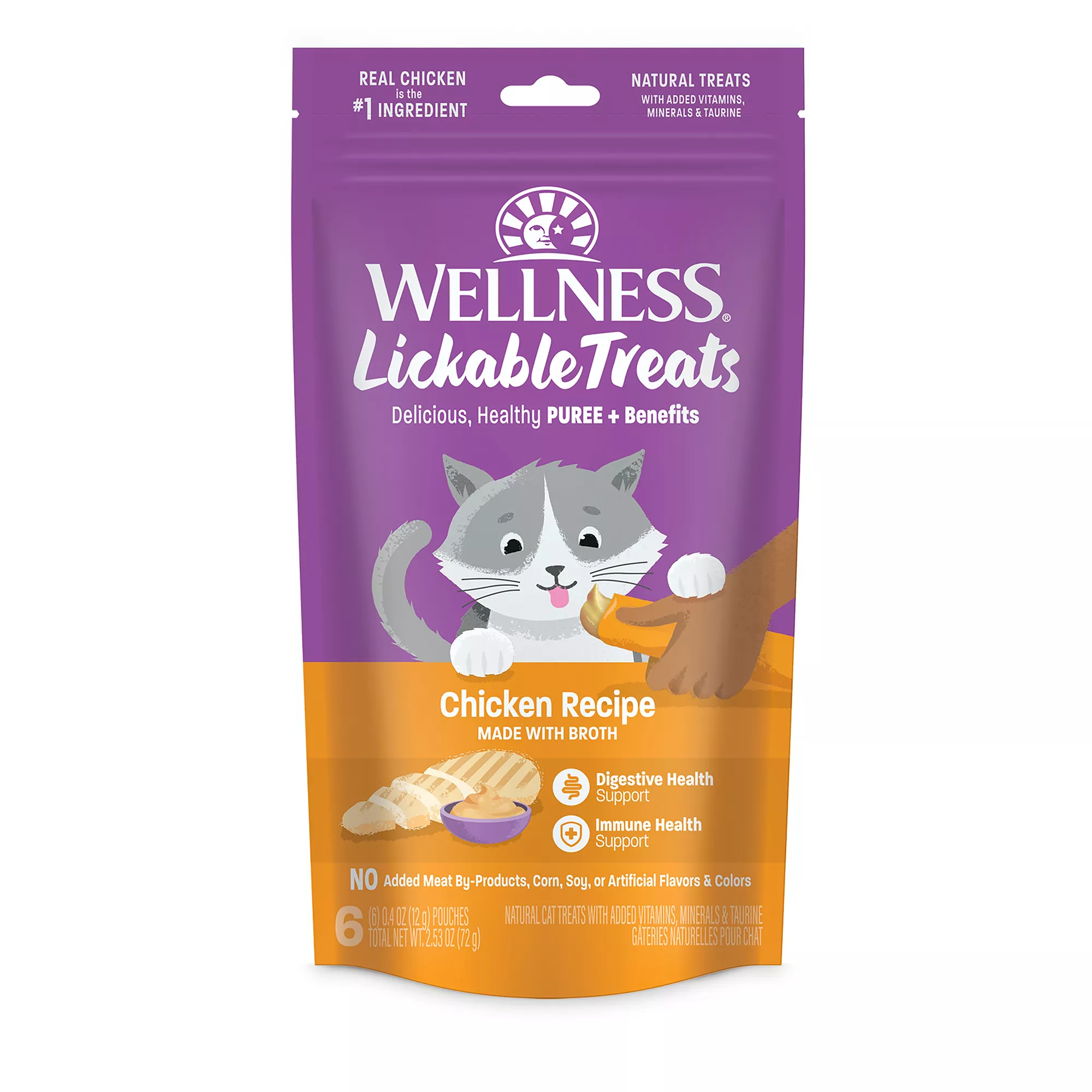 Wellness Lickable Treats - Puree + Benefits, 6 Ct, 2.53 oz