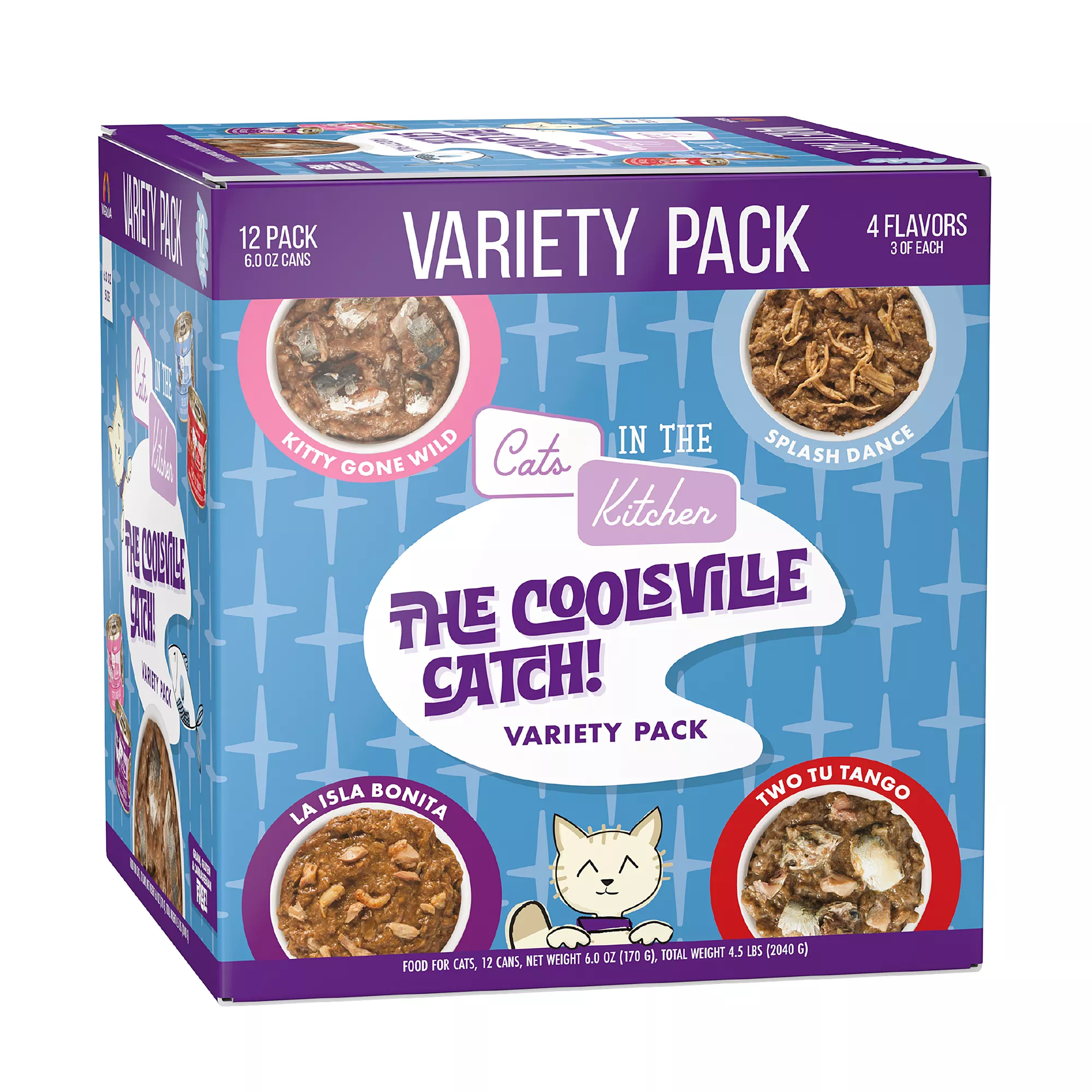 Weruva CITK The Coolsville Catch! Adult Wet Cat Food - Grain Free, 12 Ct, Variety Pack, 72 Oz