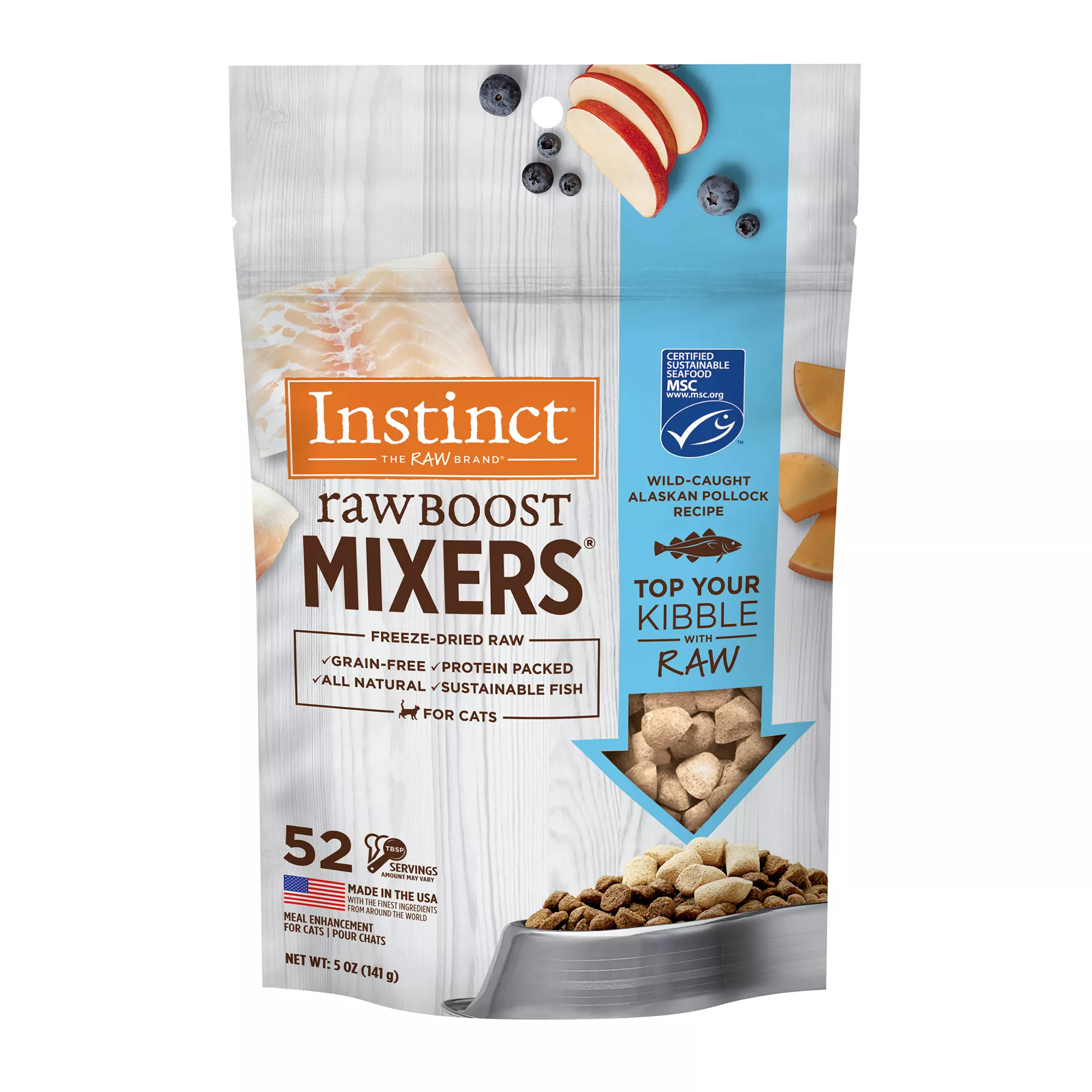 Instinct® Rawboost Mixers® Cat Food Topper- Natural, Grain Free, Pollock