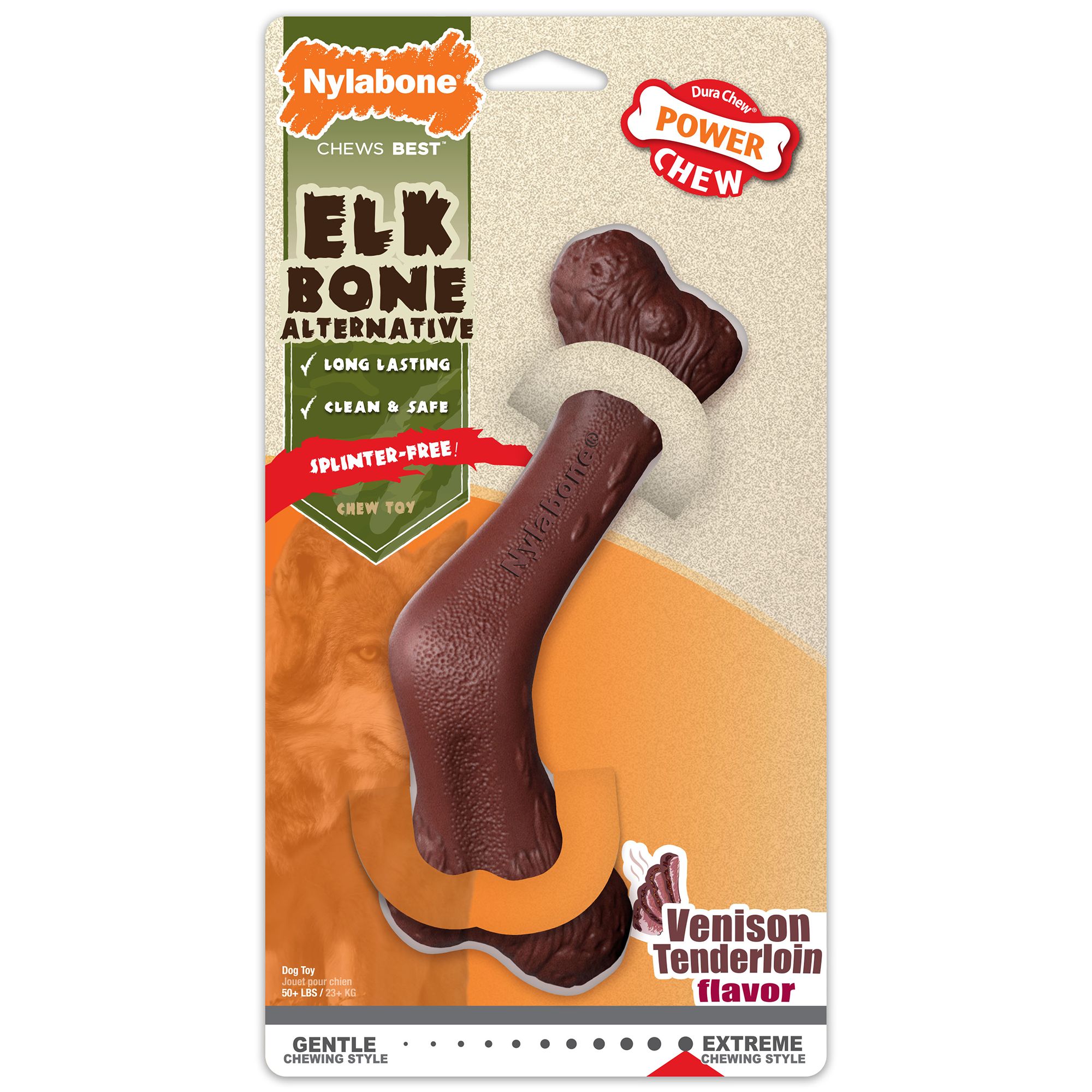 Nylabone Power Chew Toy Elk Bone Alternative