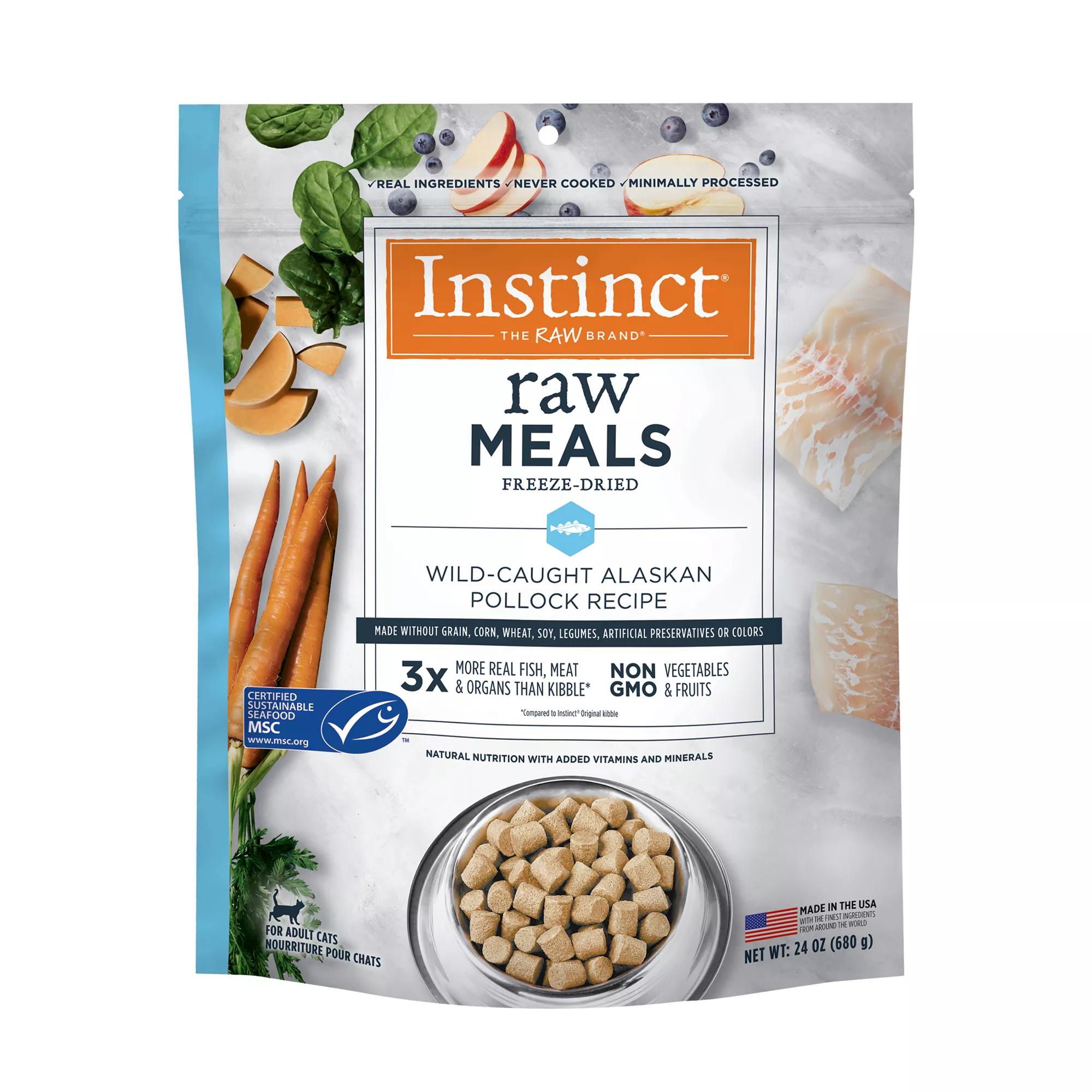 Instinct® Raw Meals Freeze-Dried Adult Cat Food - Grain Free, Pollock