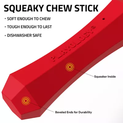 Playology Squeaky Chew Stick Peanut Butter or Beef Flavored - Image 2