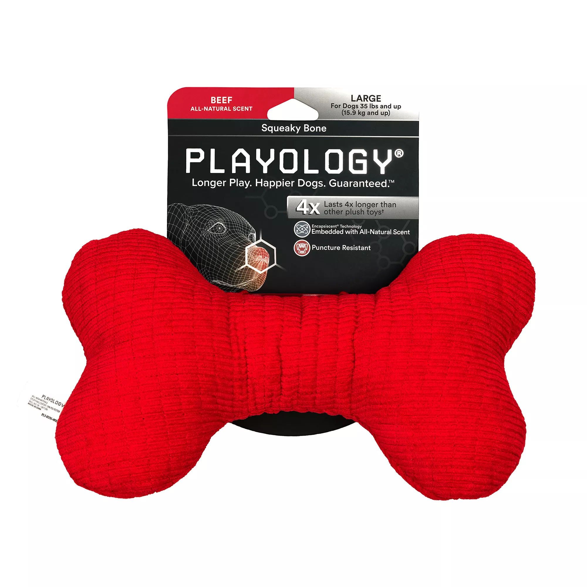 Playology Plush Bone Beef Flavored Medium Size