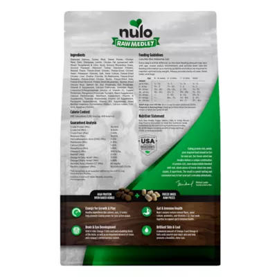 Product Nulo Raw Medley Puppy Dog Food - Kibble Plus Freeze Dried Pieces, Salmon, Oats & Turkey Recipe