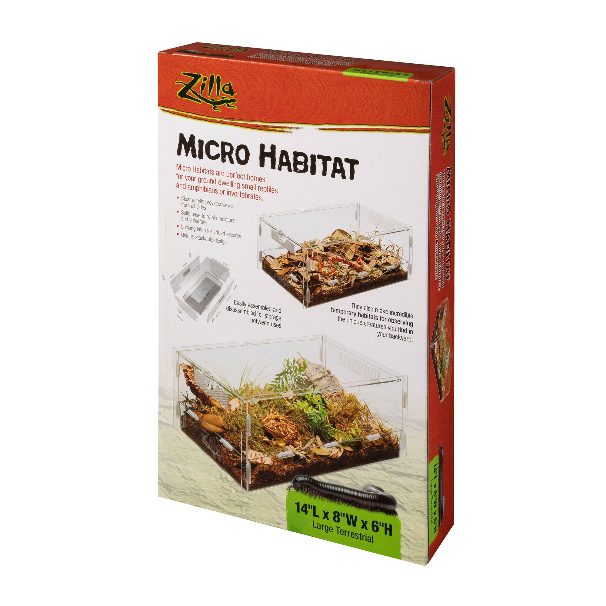 Zilla® Terrestrial Micro Habitats Terrarium - Reptile Habitat Enclosure - Small-Large - thumbnail 3