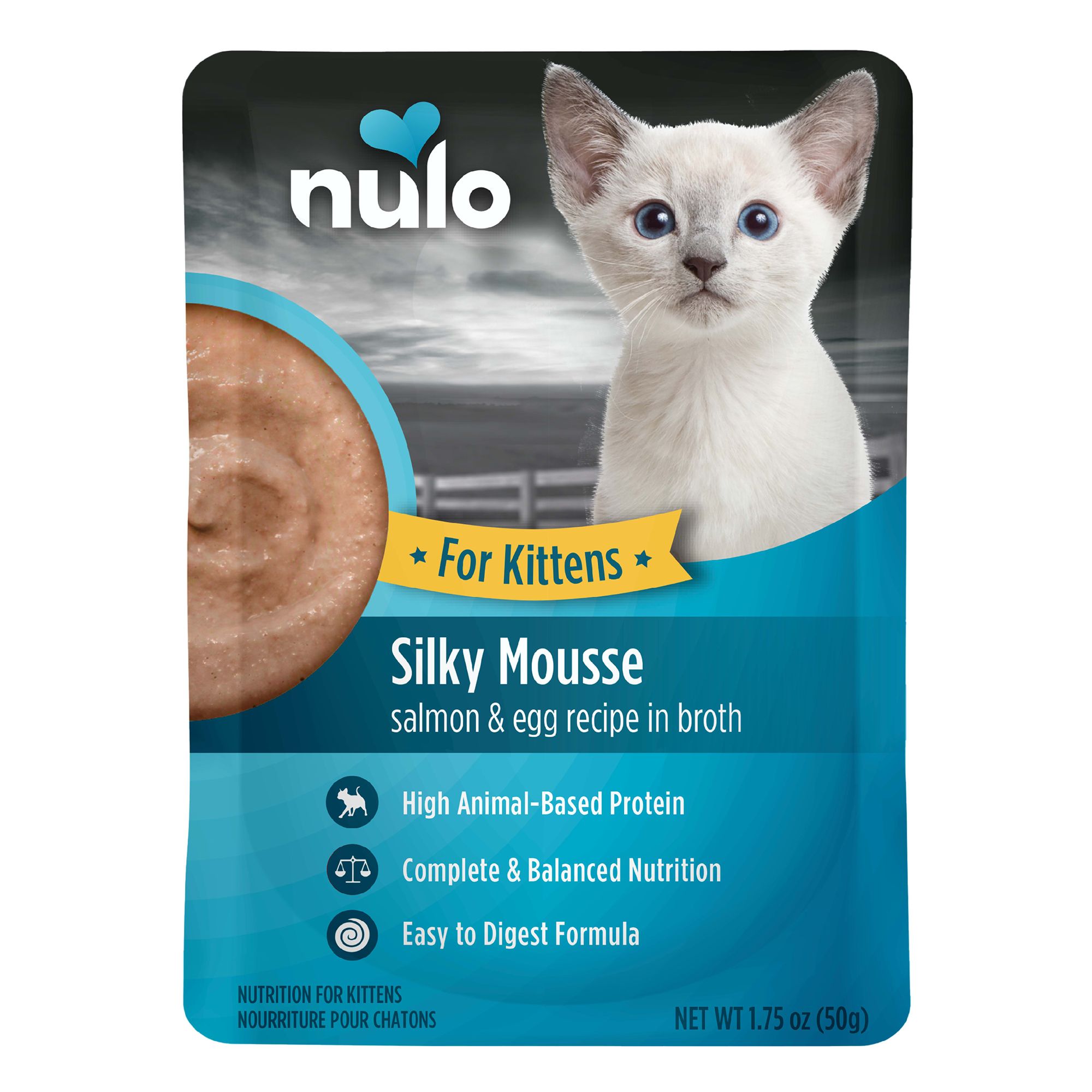 Nulo Kitten Wet Cat Food - Silky Mousse, Easy to Digest Formula, Salmon ...