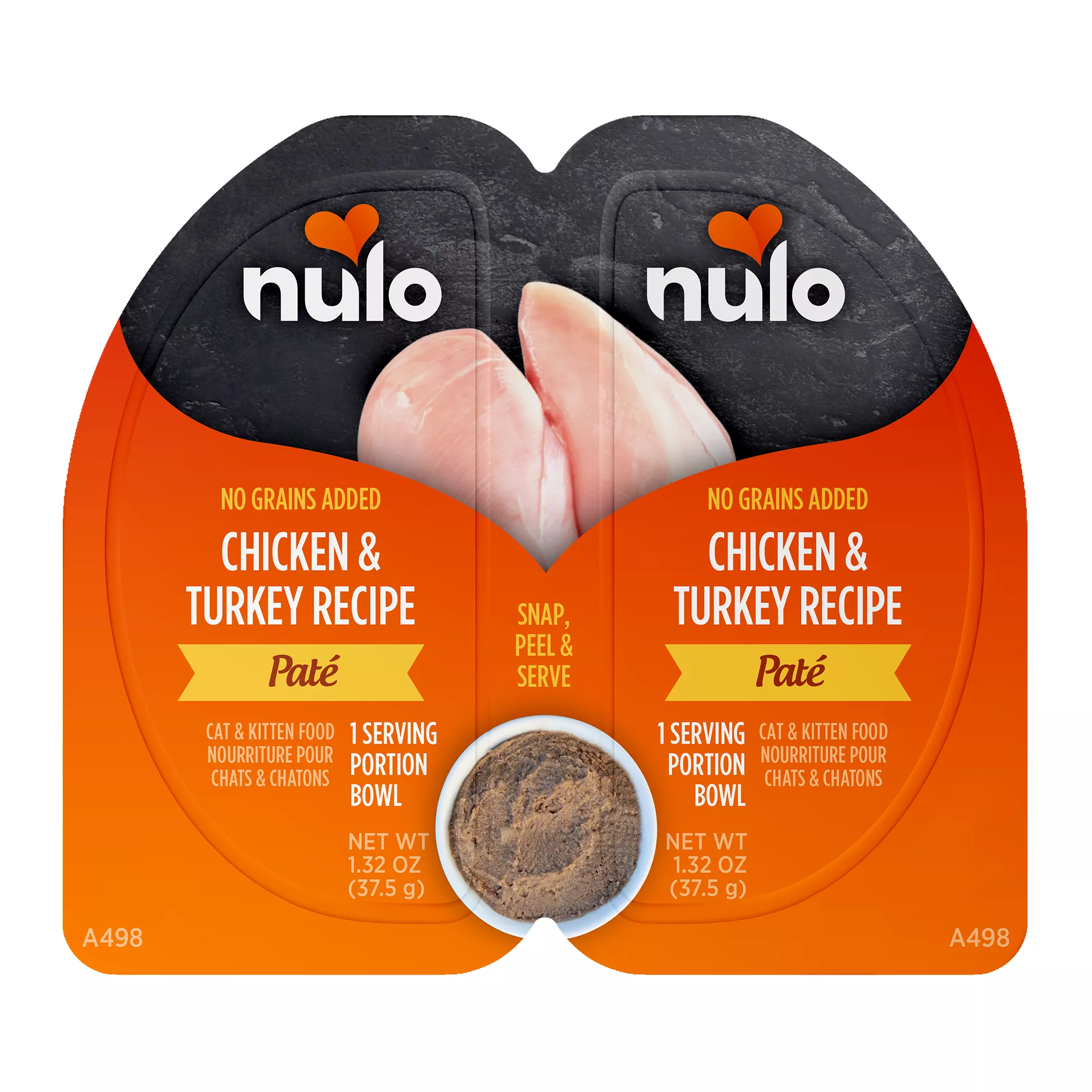 Nulo Split Cup Cat and Kitten Food - Grain Free, Pate, 2.64 Oz