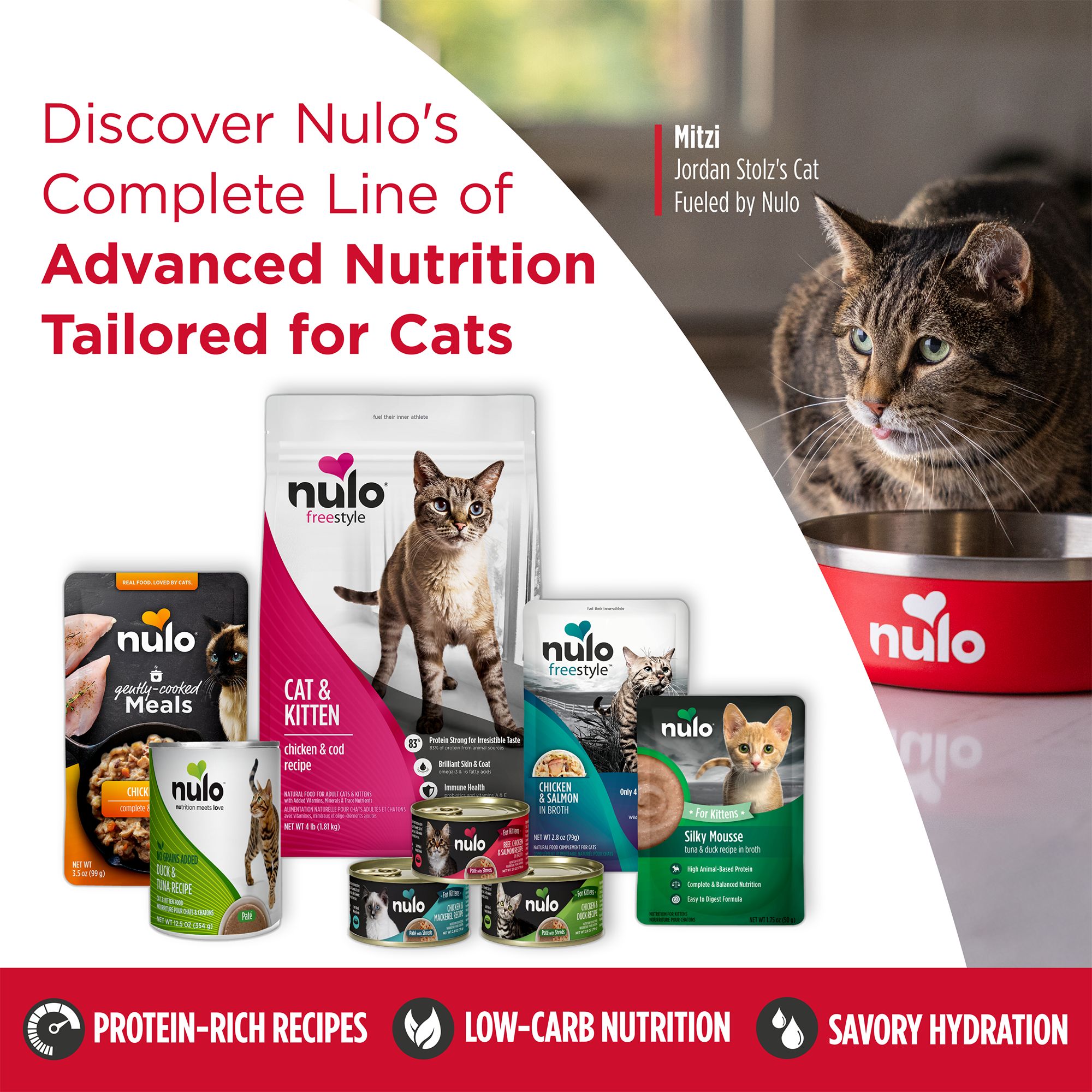 Nulo Split Cup Cat and Kitten Food - Grain Free, Pate, 2.64 Oz