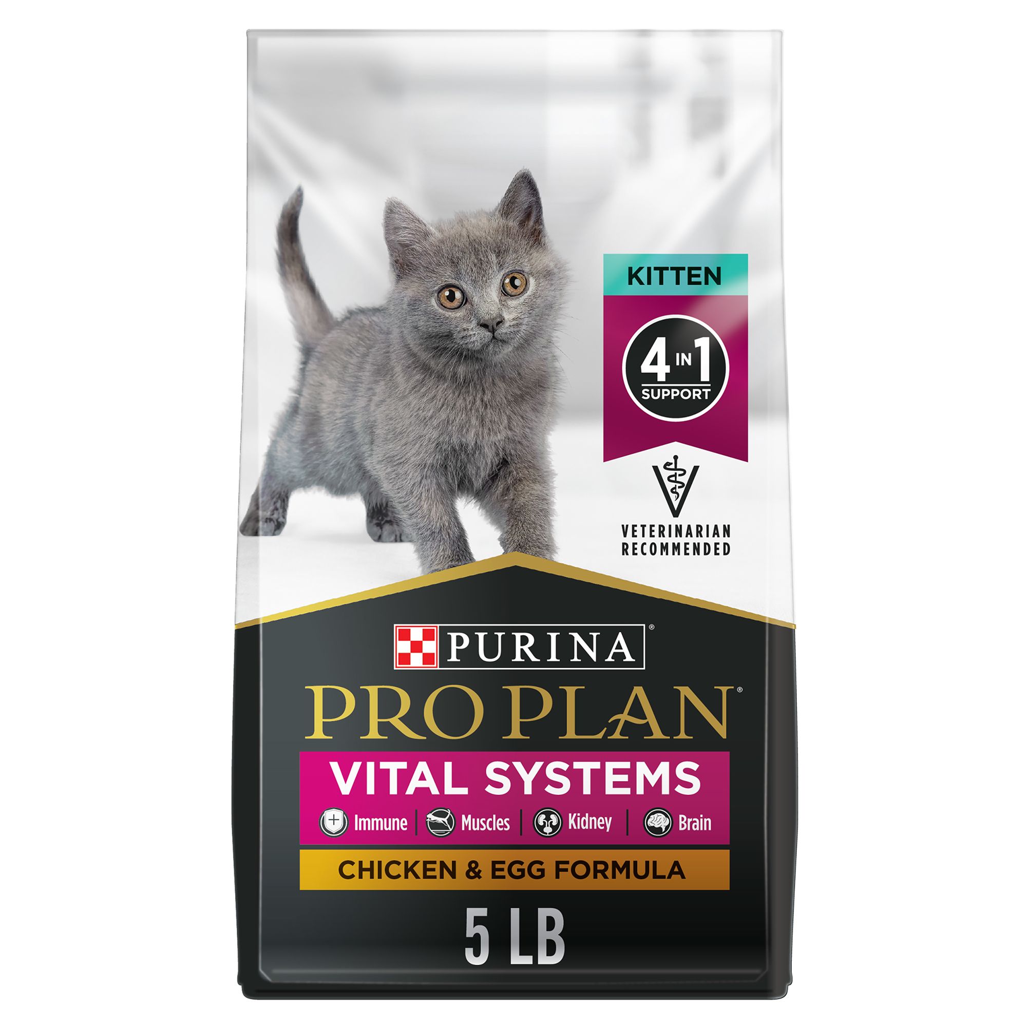 Purina Pro Plan Vital Systems Chicken Egg Formula 4 in 1 Dry Kitten Food 3 lbs