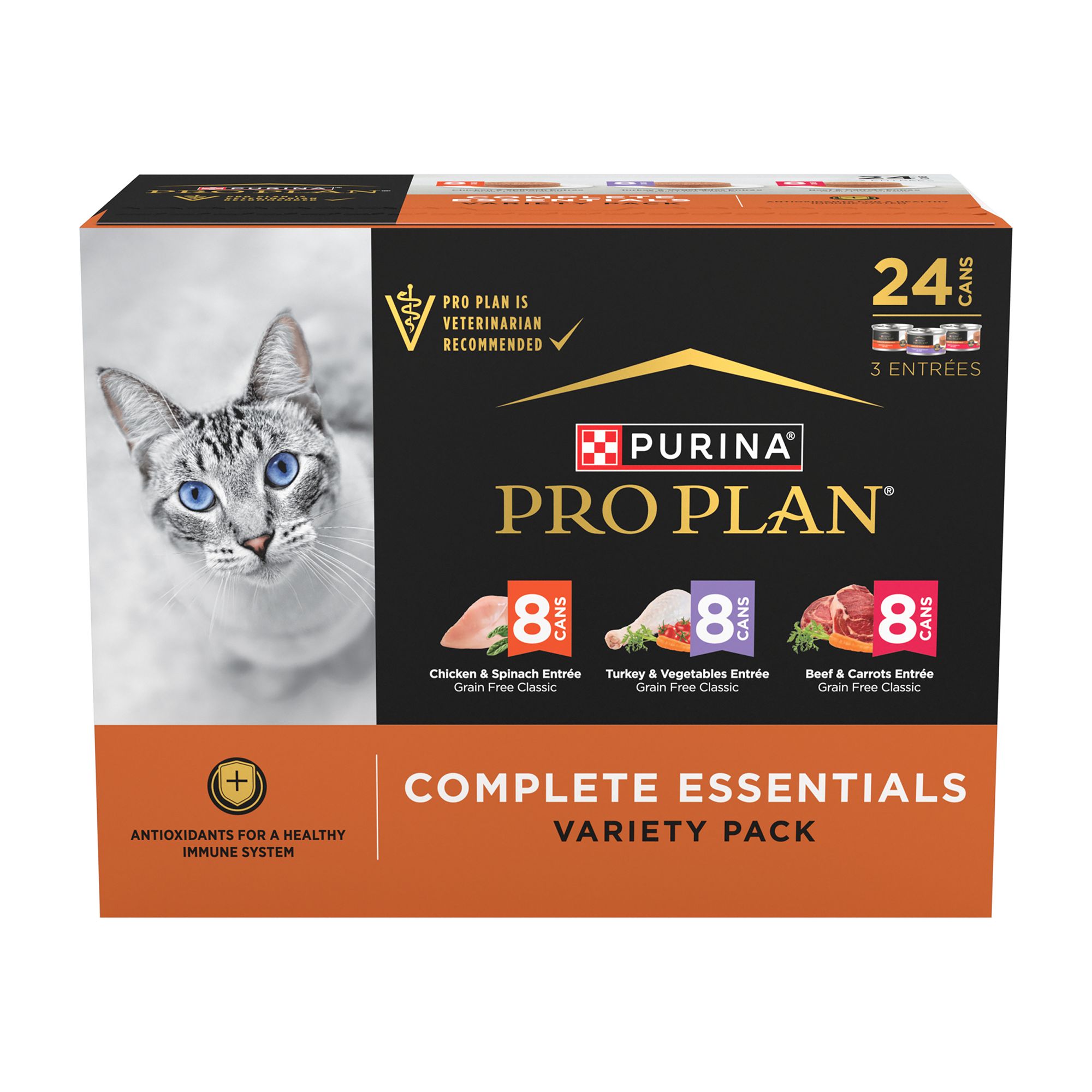 Purina Pro Plan Complete Essentials Adult Pate Variety Pack, 24