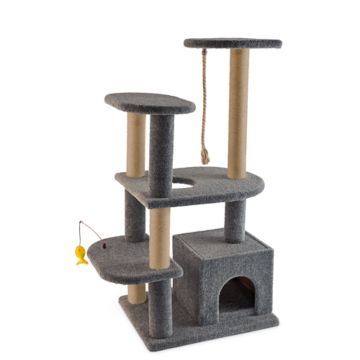 Tall multi-level cat tower