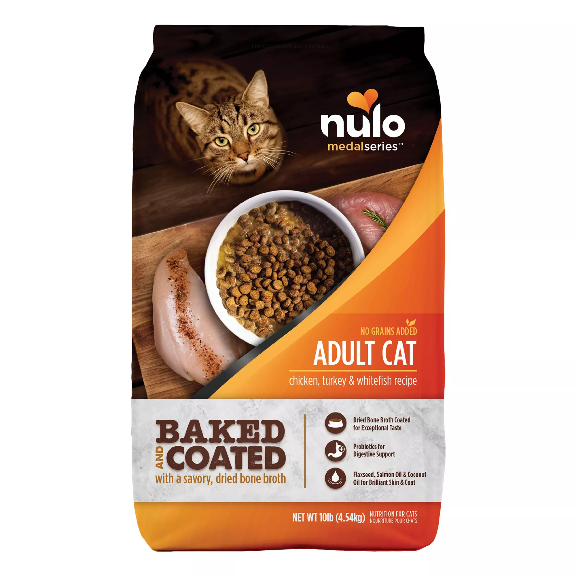 Nulo Baked and Coated Adult Cat Food - Grain Free, Chicken, Turkey & Whitefish