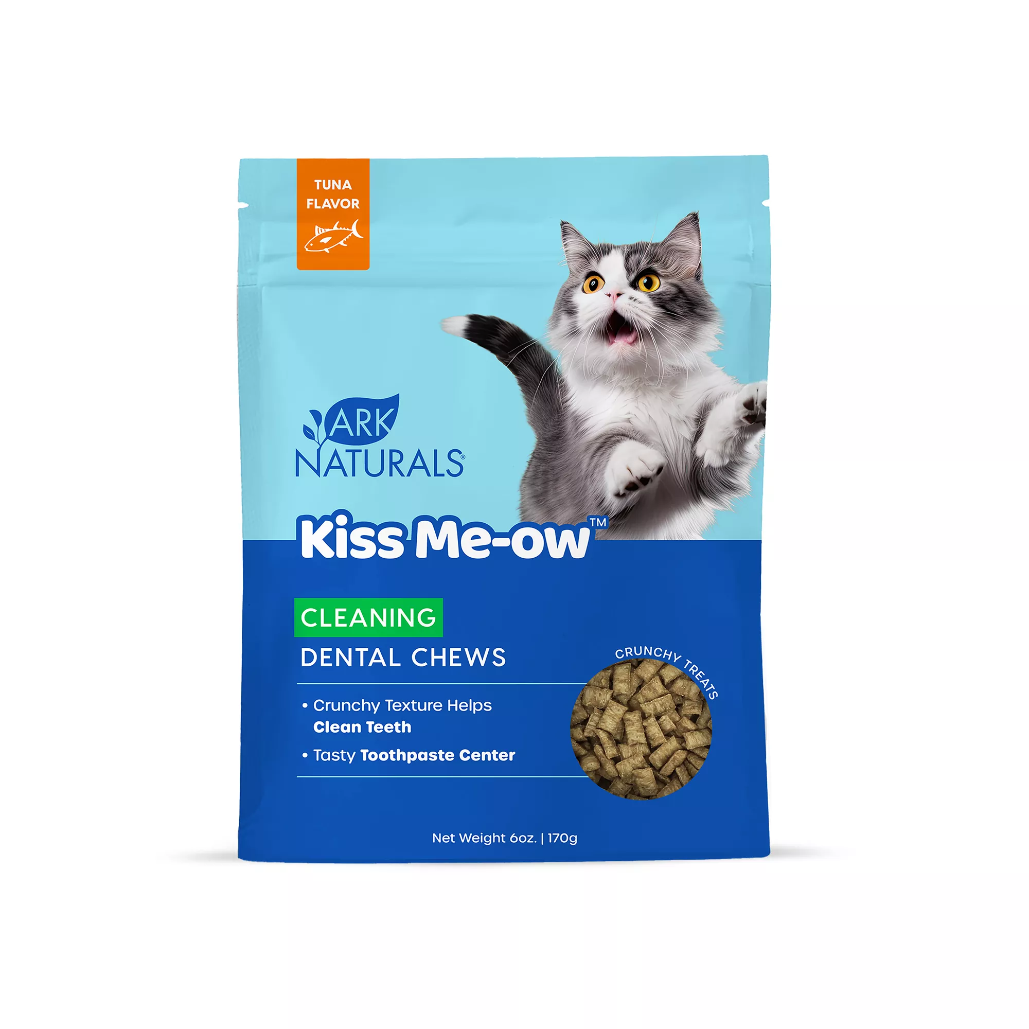 Ark Naturals Kiss Me-ow Cleaning Dental Chews Crunchy Cat Treats - Tuna