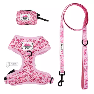 Product Sassy Woof Barbie Malibu Dog Harness, Leash and Waste Bag Holder Bundle