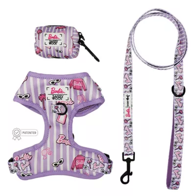 Sassy Woof Barbie Closet Goals Dog Harness, Leash and Waste Bag Holder Bundle - Image 1