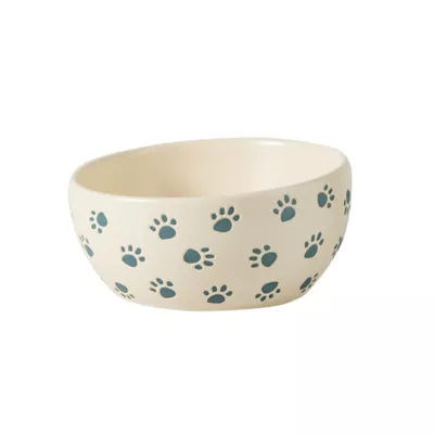 Product Whisker City Blue Paws Elevated Ceramic Cat Bowl