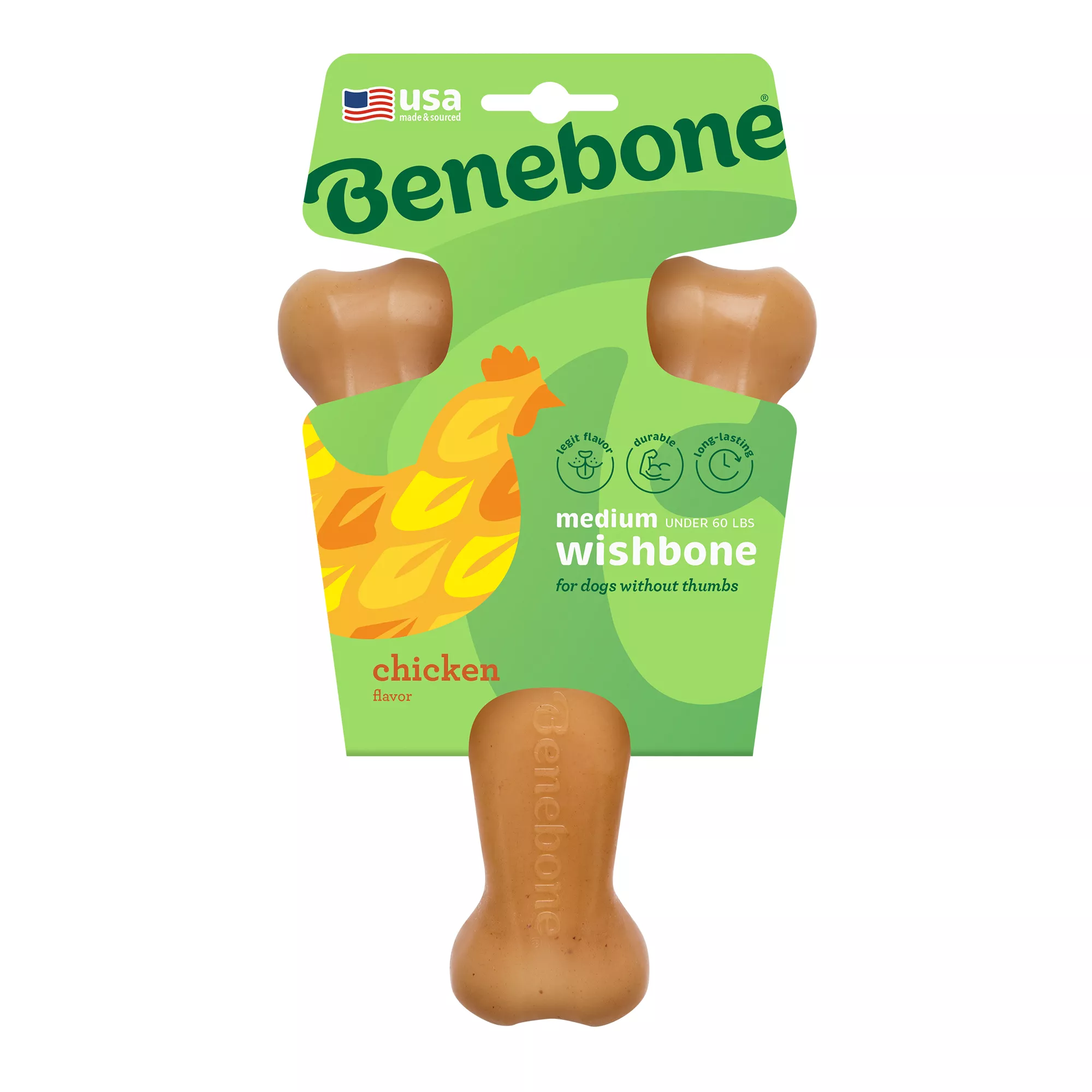 Benebone Wishbone Chicken Flavored Chew Dog Toy