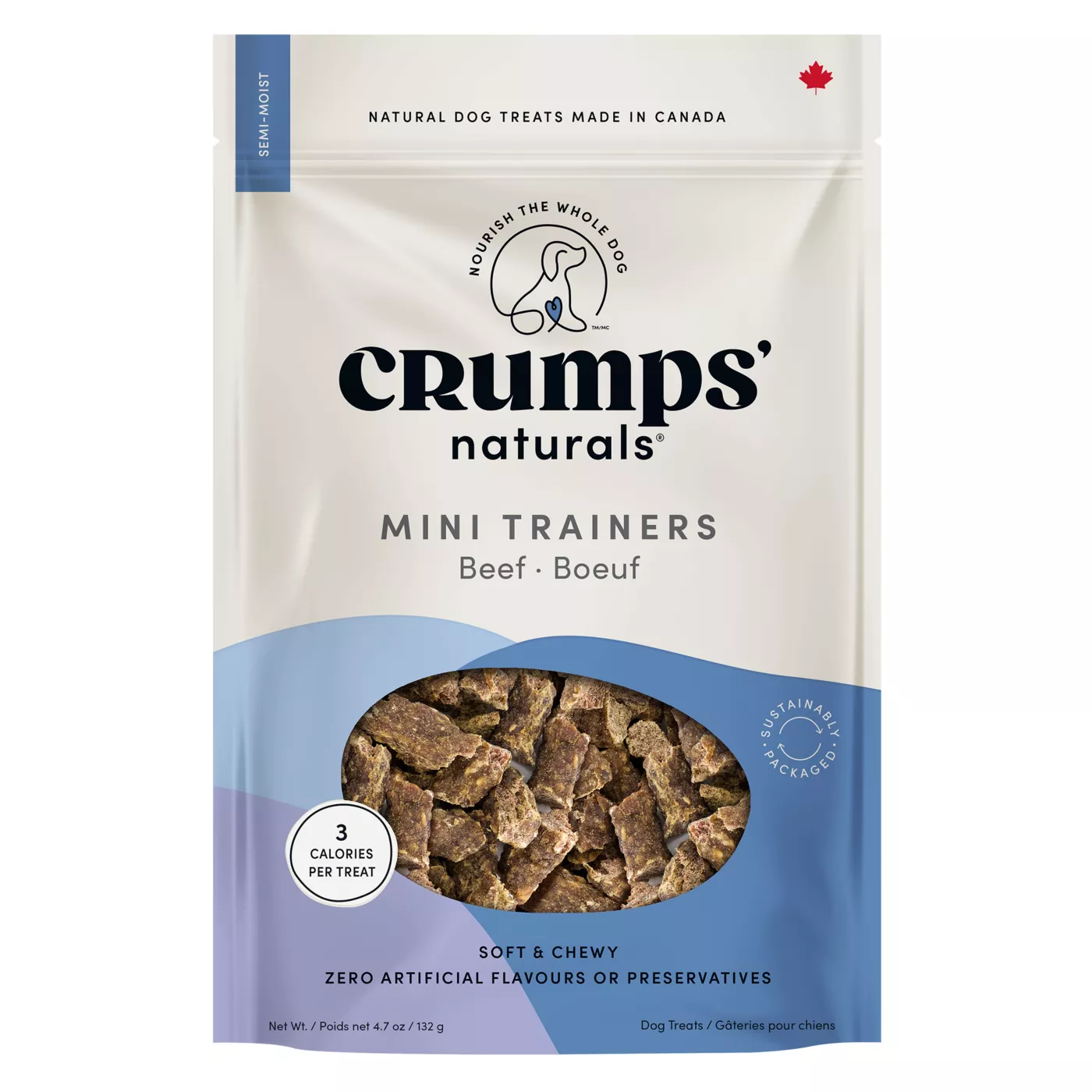 Crumps Naturals Mini Trainers dog Treats Beef