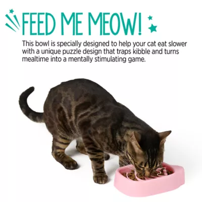 Product Whisker City® Pink Slow Feeder Cat Bowl