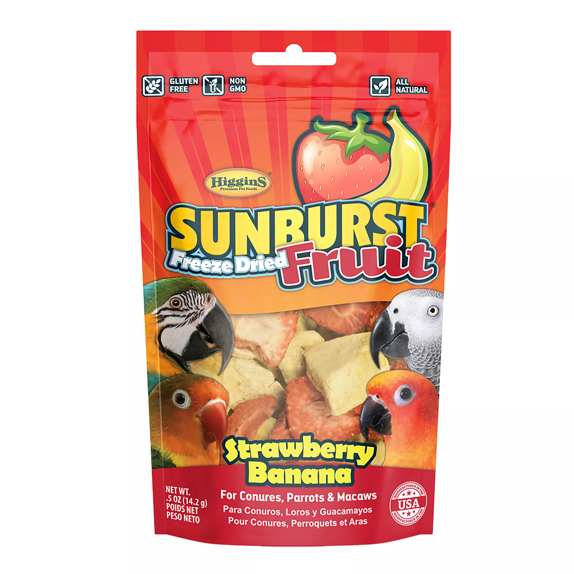 Higgins Sunburst Freeze Dried Strawberry Banana Fruit Bird Treat