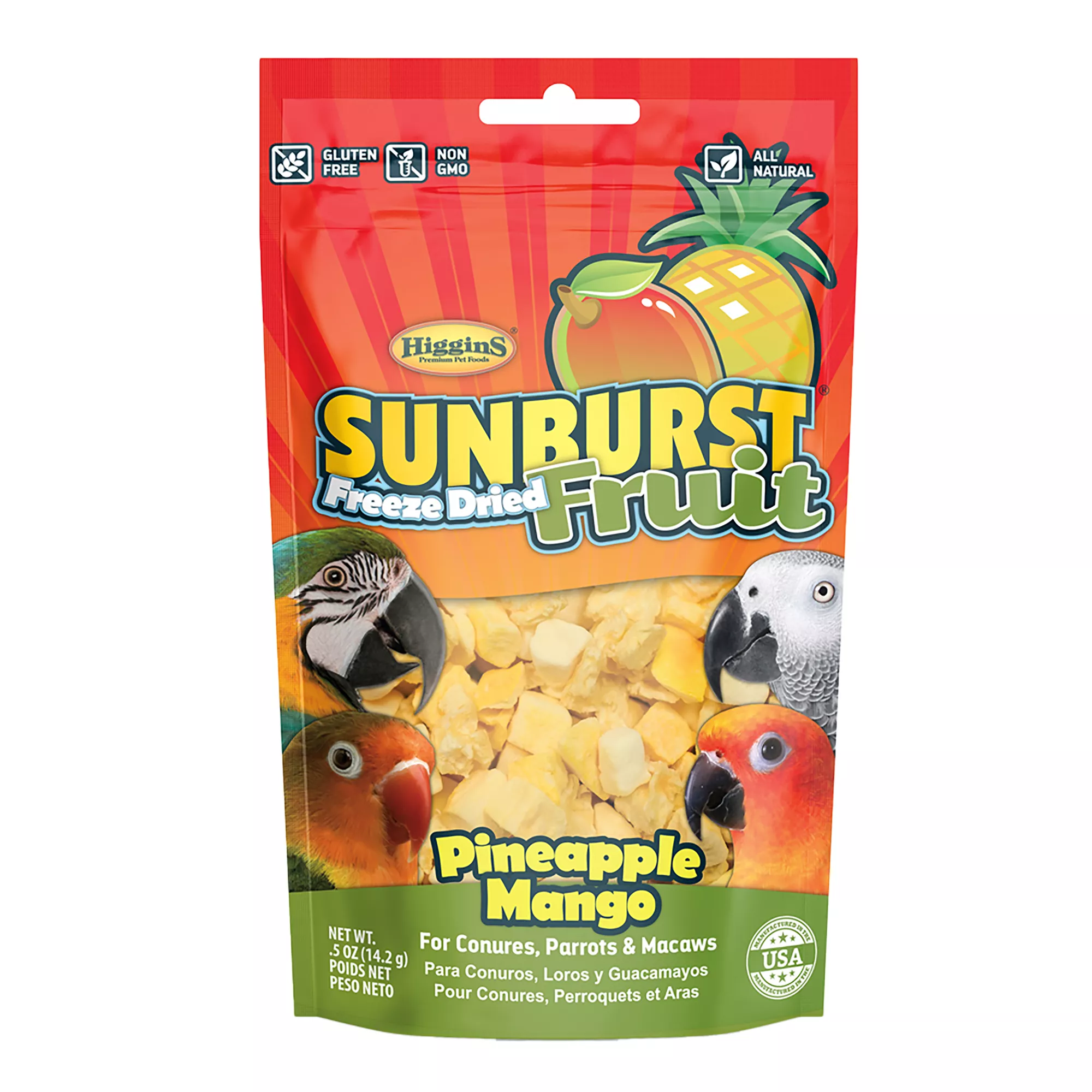 Higgins Sunburst Freeze Dried Pineapple Mango Fruit Bird Treat