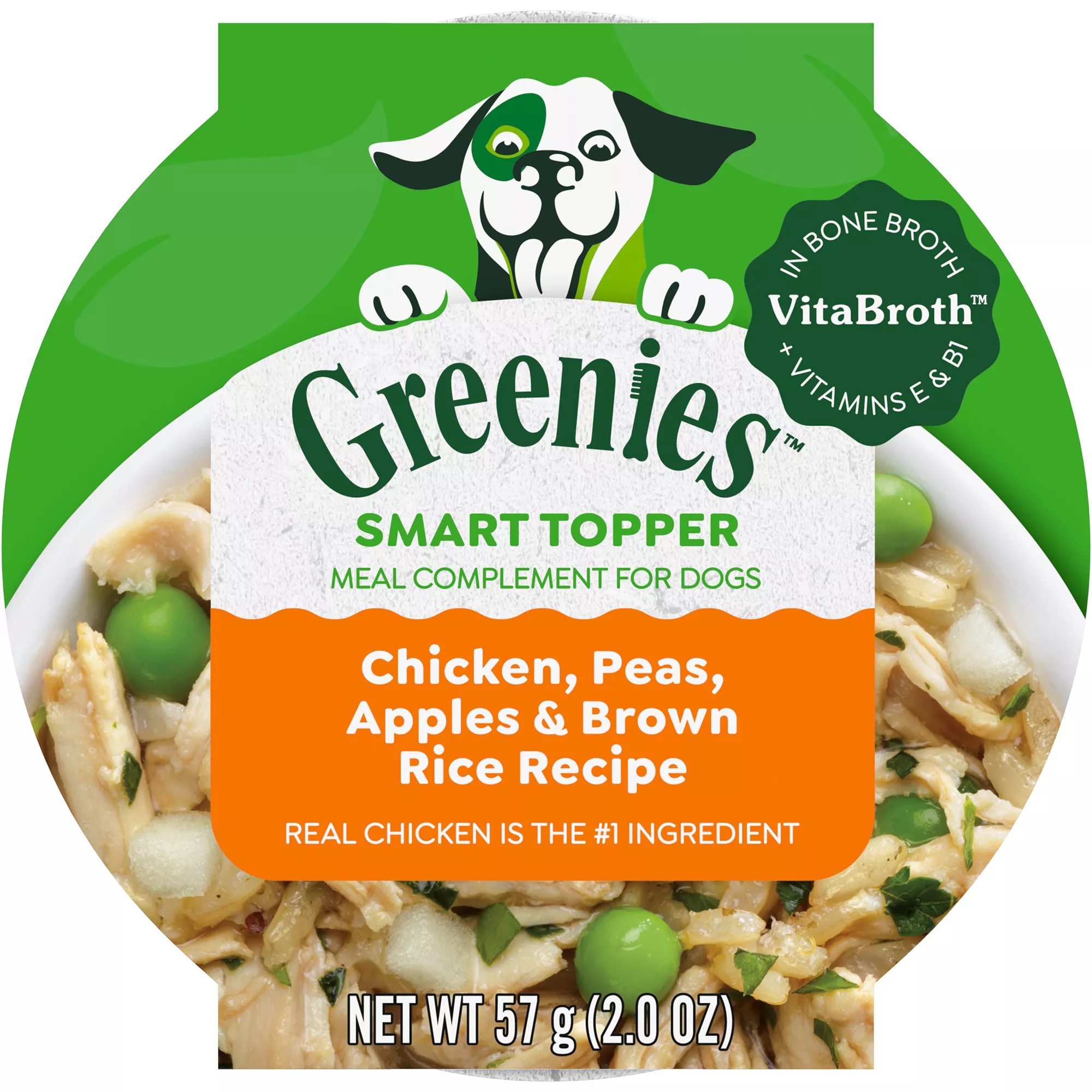 Greenies Smart Topper Wet Mix-In for Dogs, Chicken, Peas, Apples & Brown Rice Recipe, 2 oz. Tray