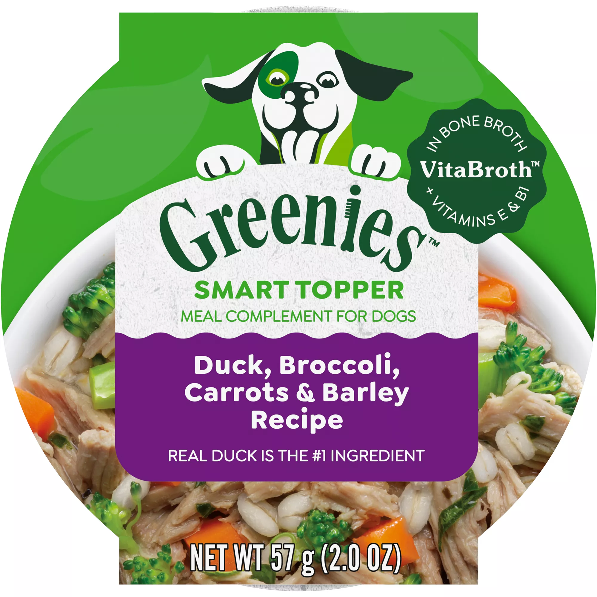 Greenies Smart Topper Wet Mix-In for Dogs, Duck, Broccoli, Carrots & Barley Recipe, 2 oz. Tray