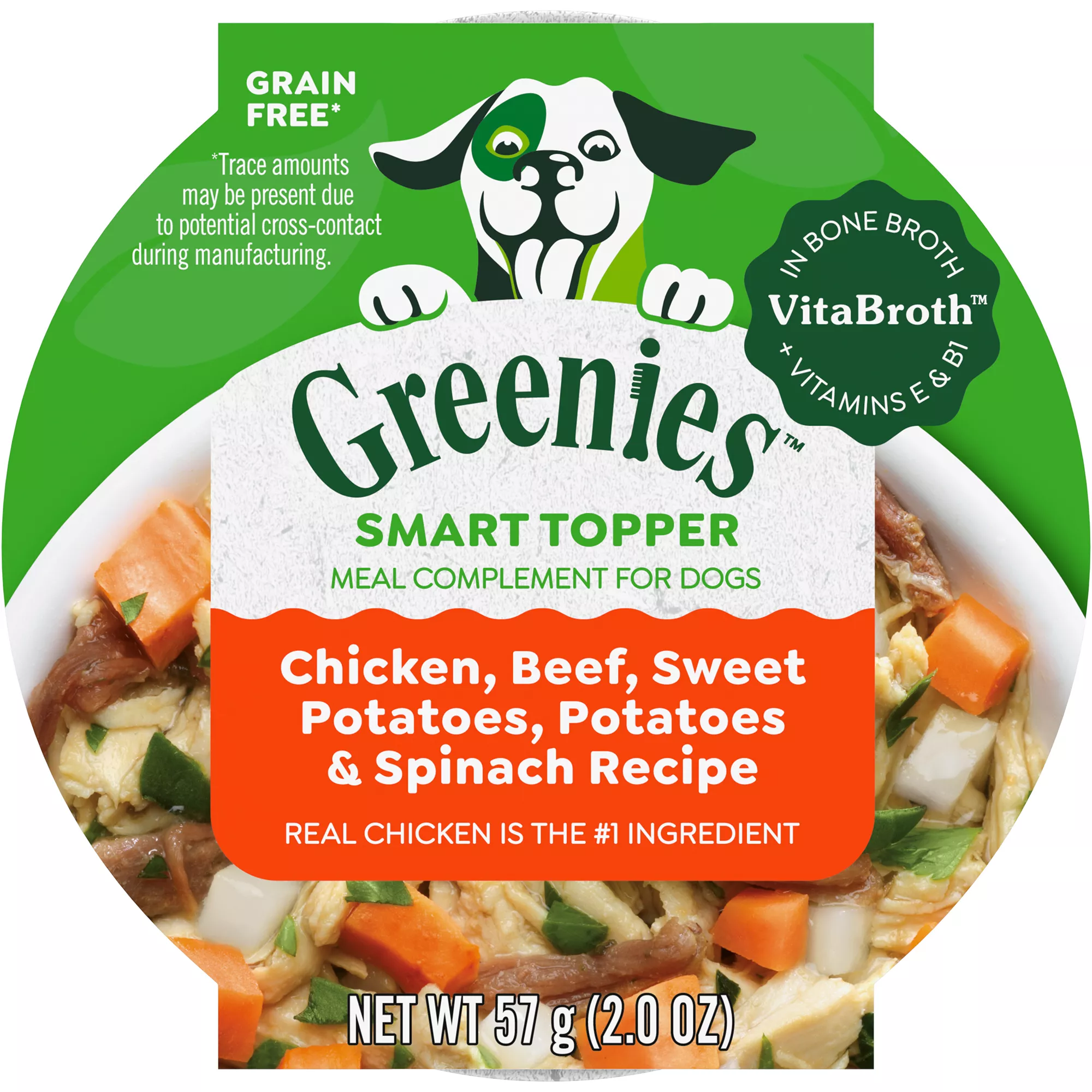 Greenies Smart Topper Wet Mix-In for Dogs, Chicken, Beef, Sweet Potatoes, Potatoes & Spinach Tray