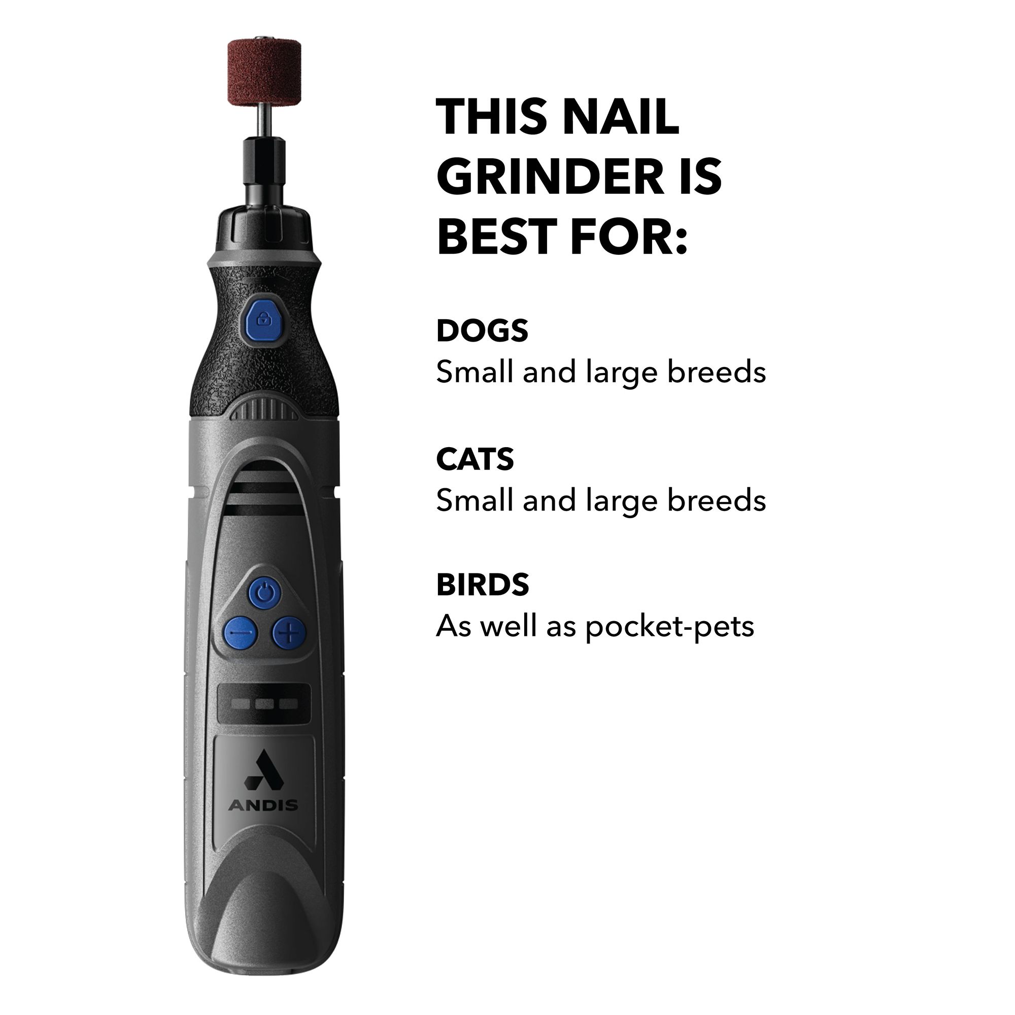 Andis® 6-Speed Cordless Rechargeable Pet Nail Grinder - thumbnail 4
