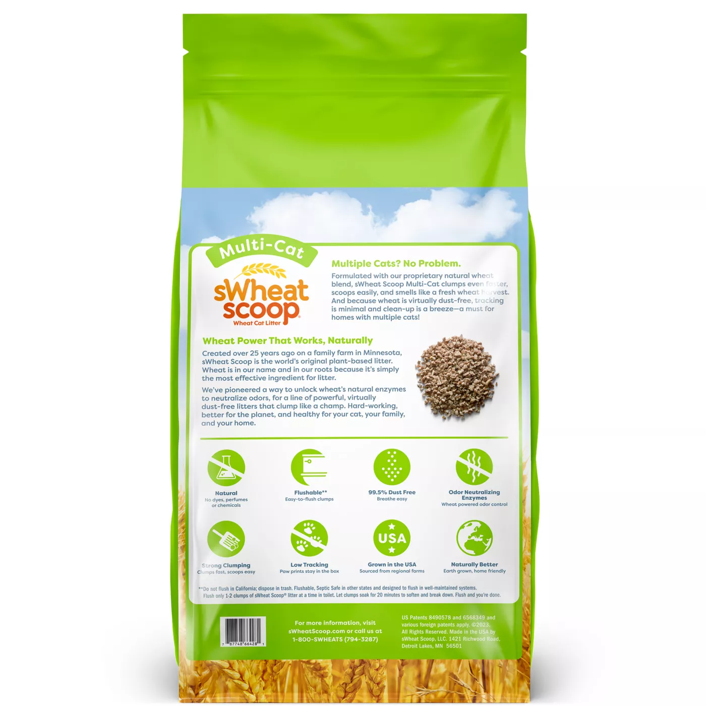 sWheat Scoop Clumping Multi Cat Wheat Cat Litter Natural