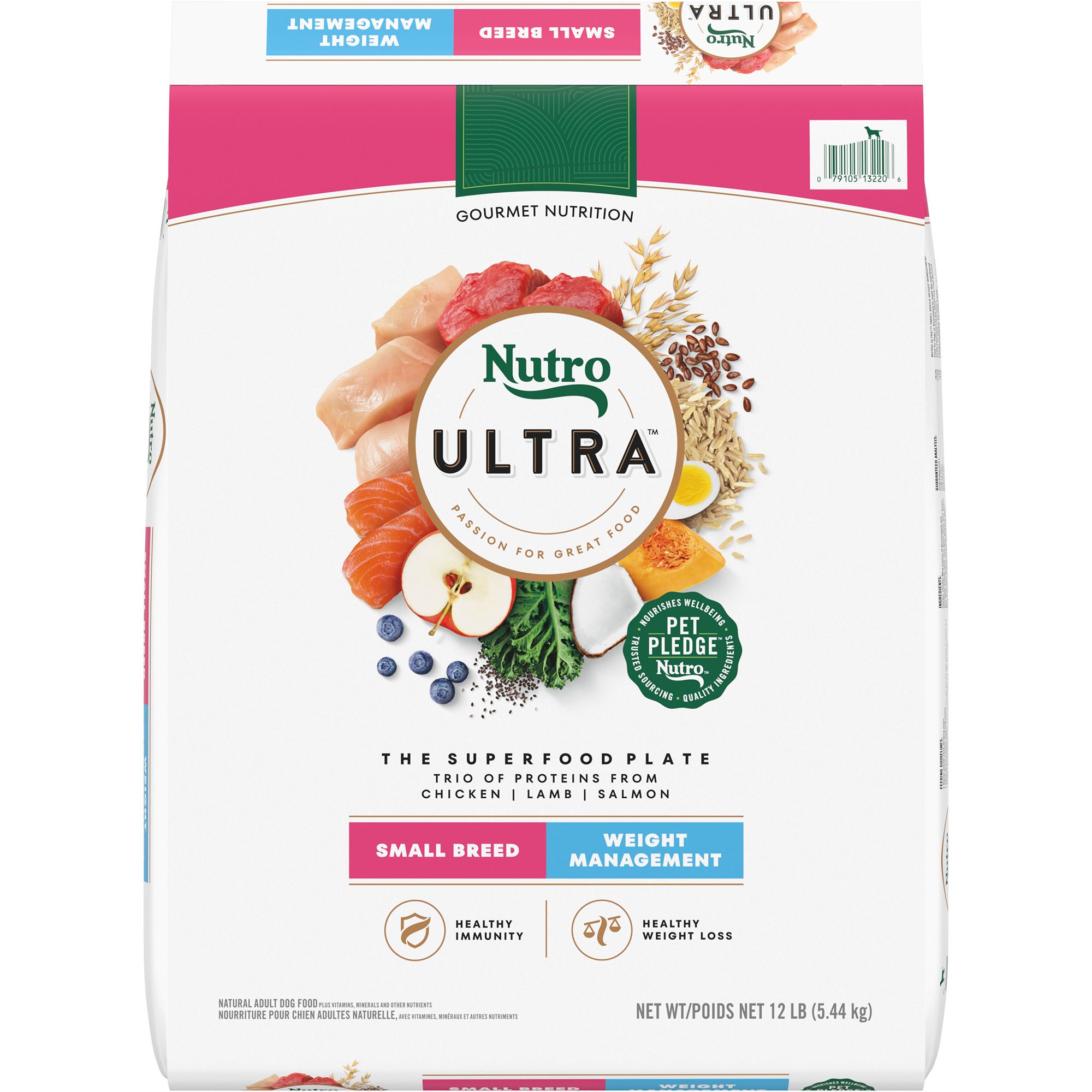 Nutro Ultra Adult Weight Management Small Breed Dry Dog Food Chicken Lamb and Salmon 12 lb