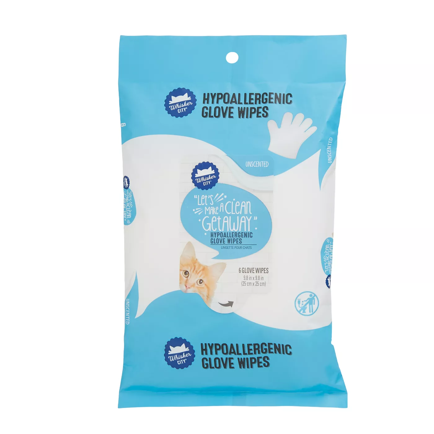 Whisker City Unscented Hypoallergenic Grooming Glove Wipes
