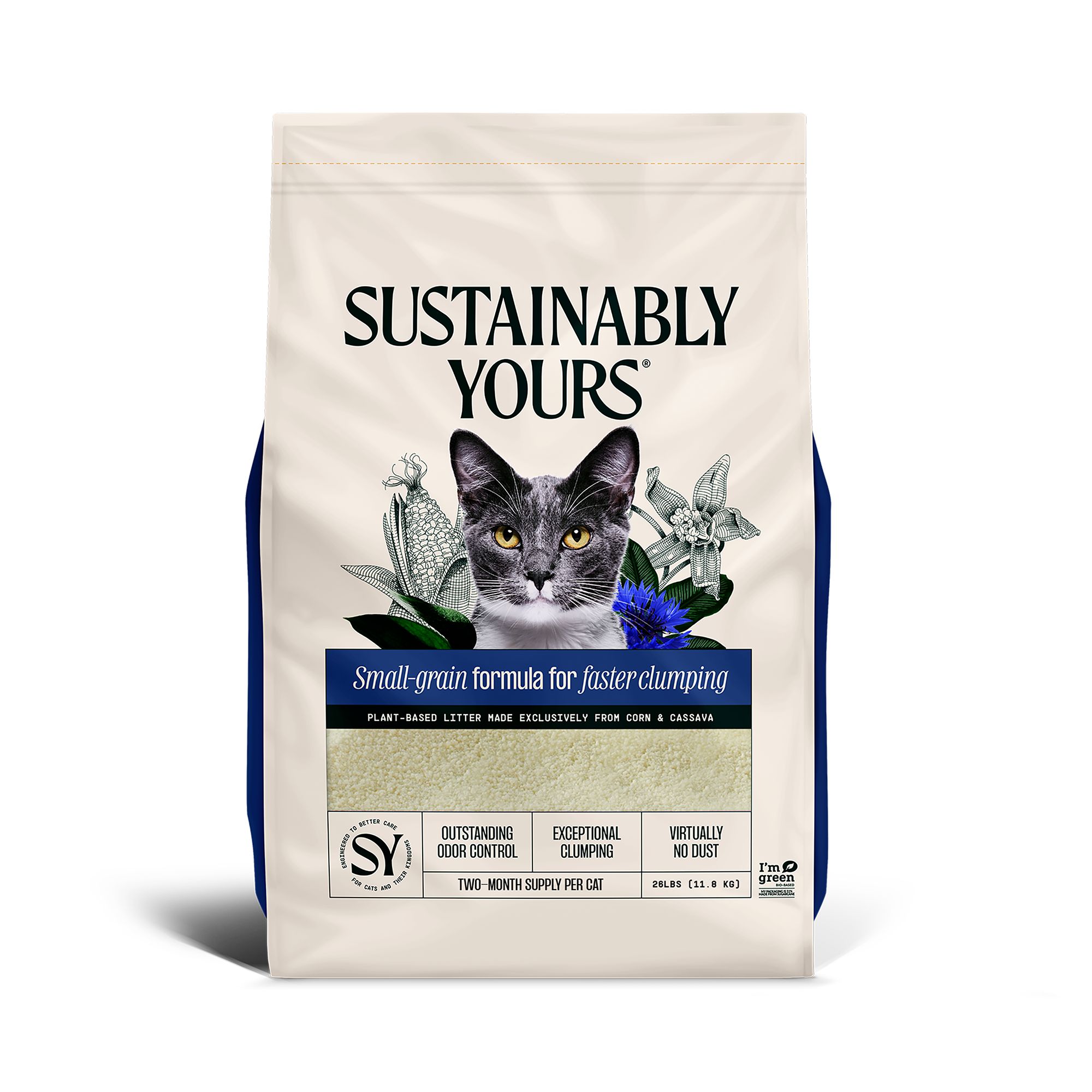 Sustainably Yours Cat Litter Small Grain Formula 26 LB