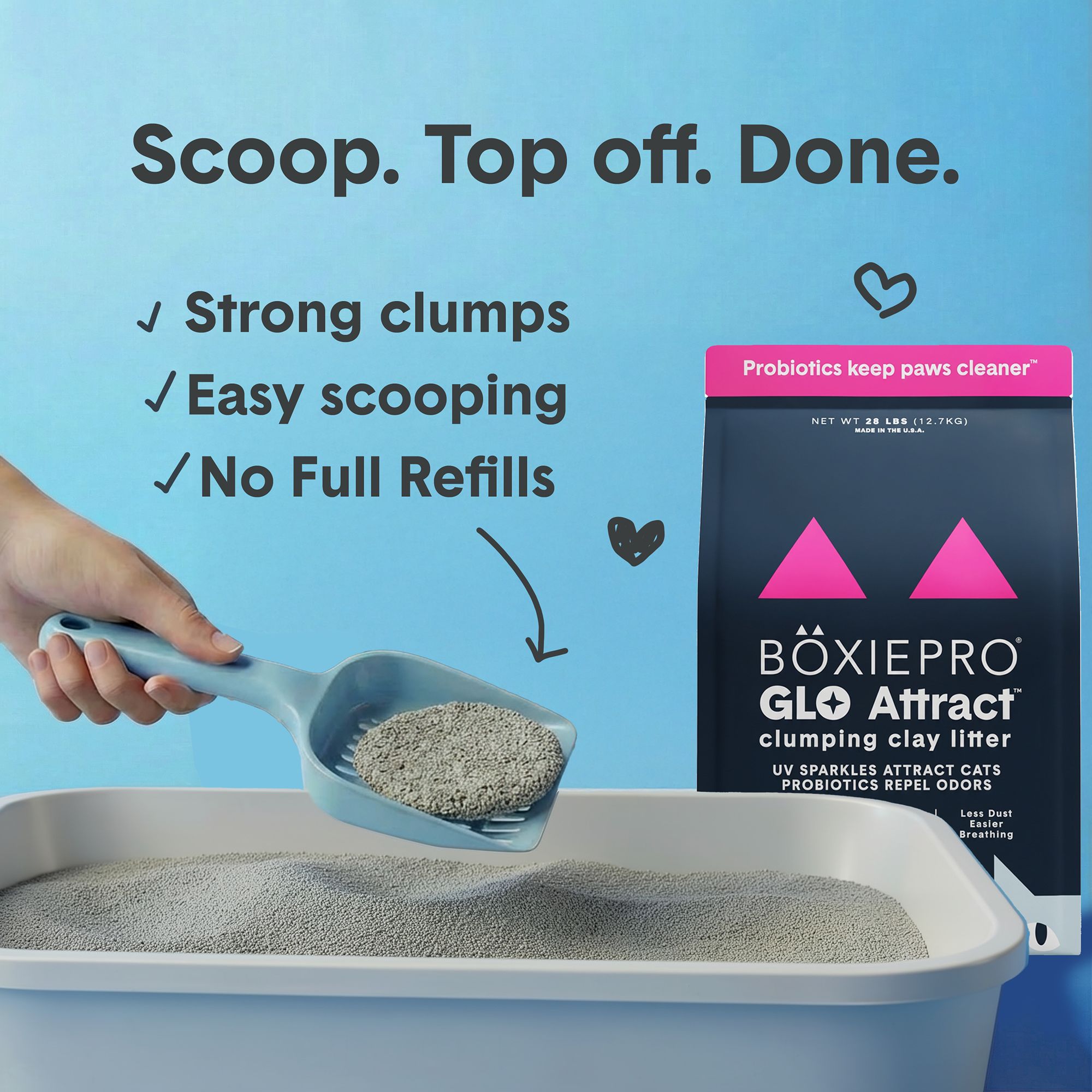 Boxie GLO Natural Attractions Cat Litter - Clumping Clay