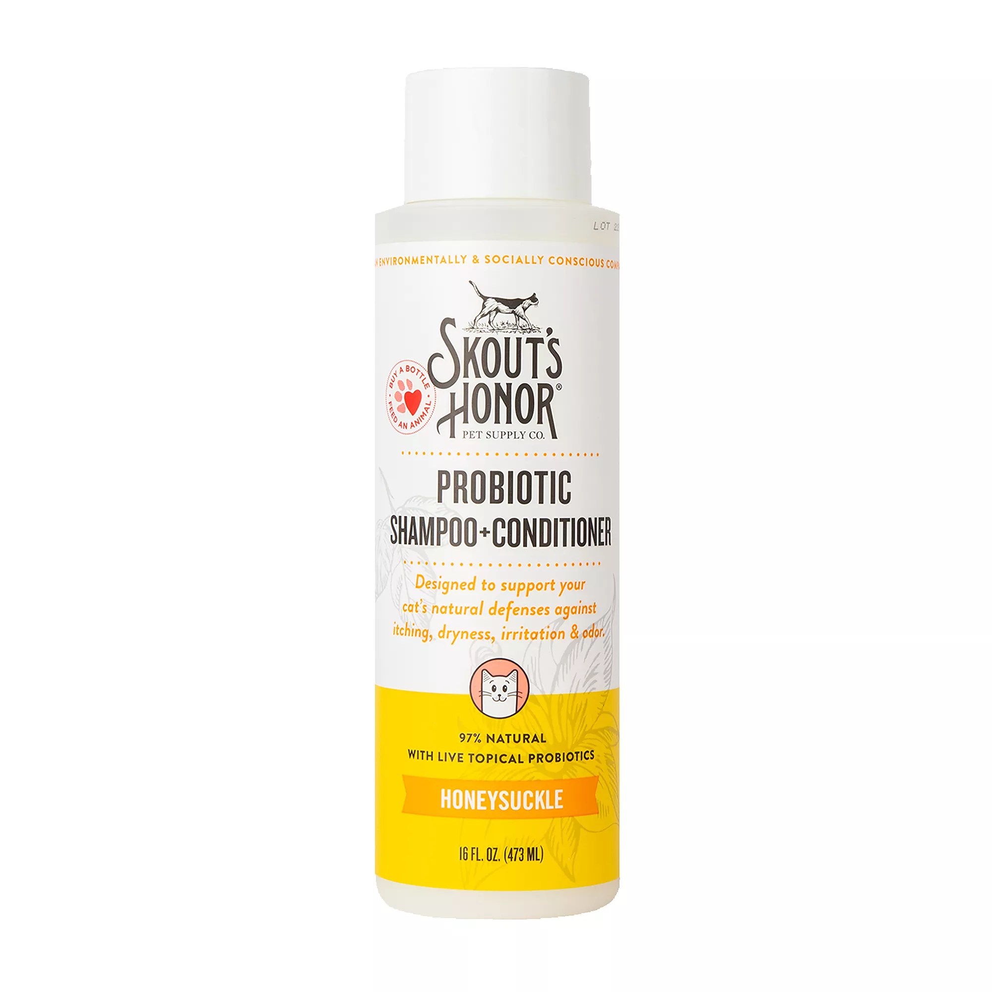 Skout's Honor® Pet Supply Company Cat Probiotic Honeysuckle Shampoo + Conditioner