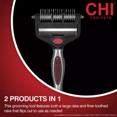 Product CHI® for Dogs 2-in-1 Dematting Deshedding Rake