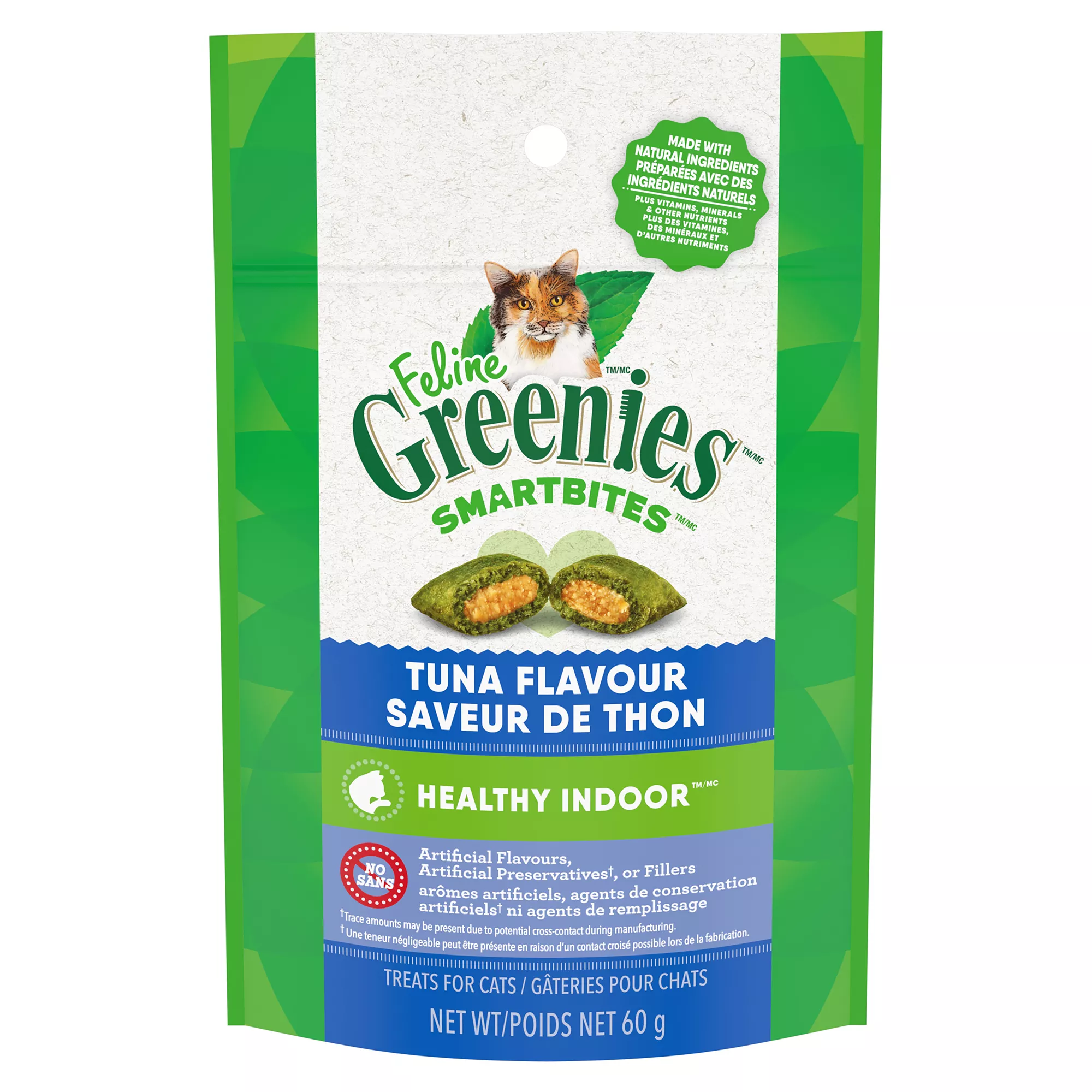 Greenies Feline SmartBites Indoor Dental Care Adult Cat Treats - Tuna