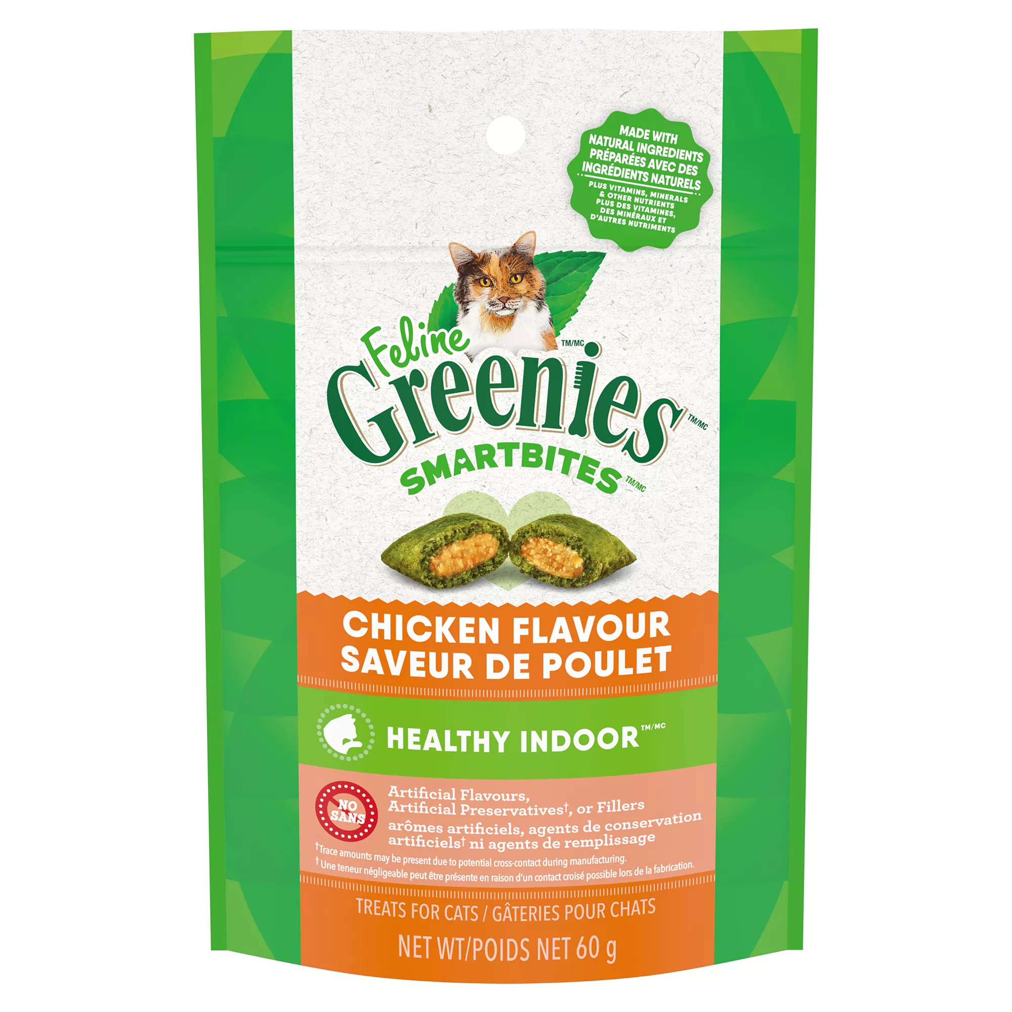 Greenies Feline SmartBites Indoor Dental Care Adult Cat Treats - Chicken