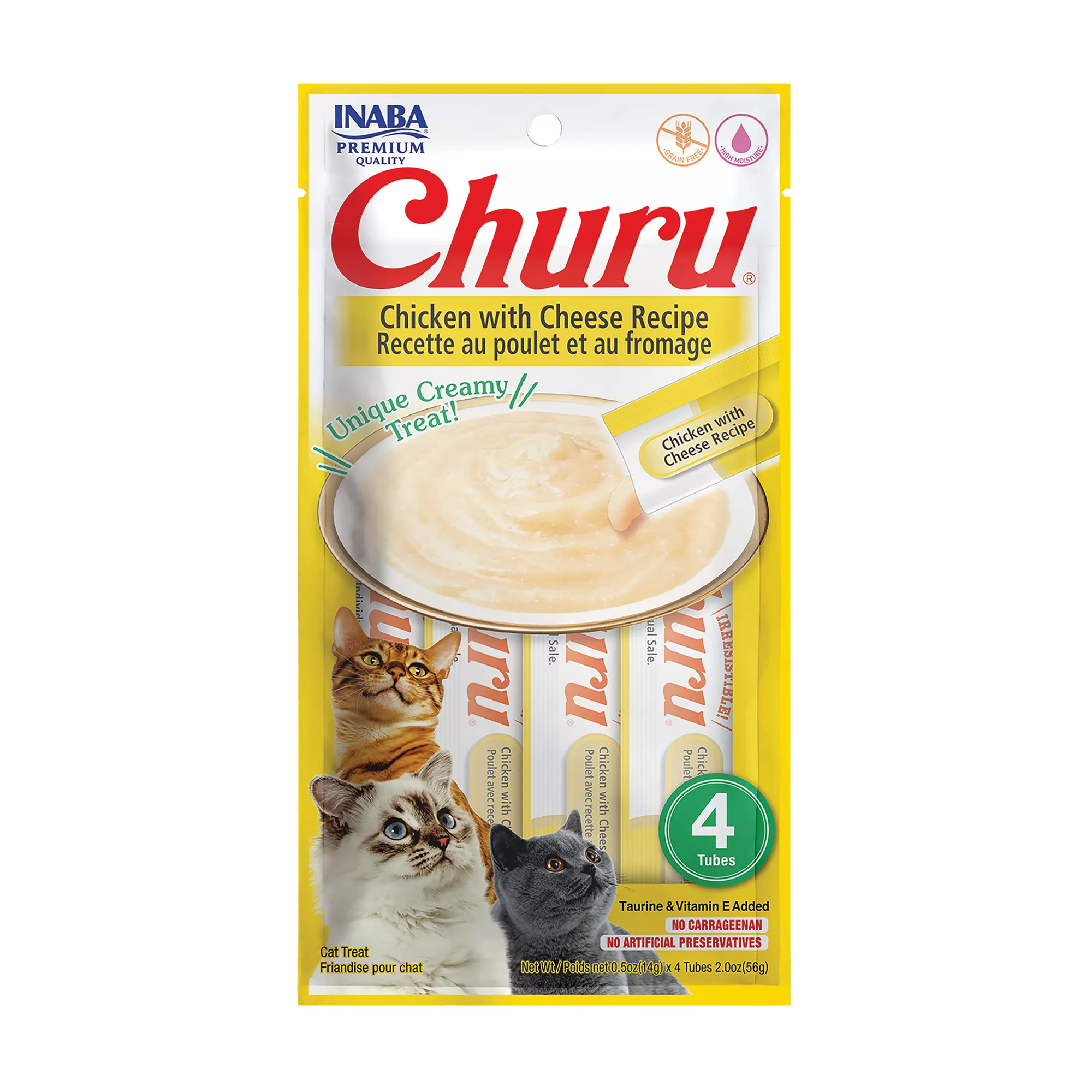 Inaba Churu Grain-Free Chicken with Cheese Puree Lickable Cat Treat