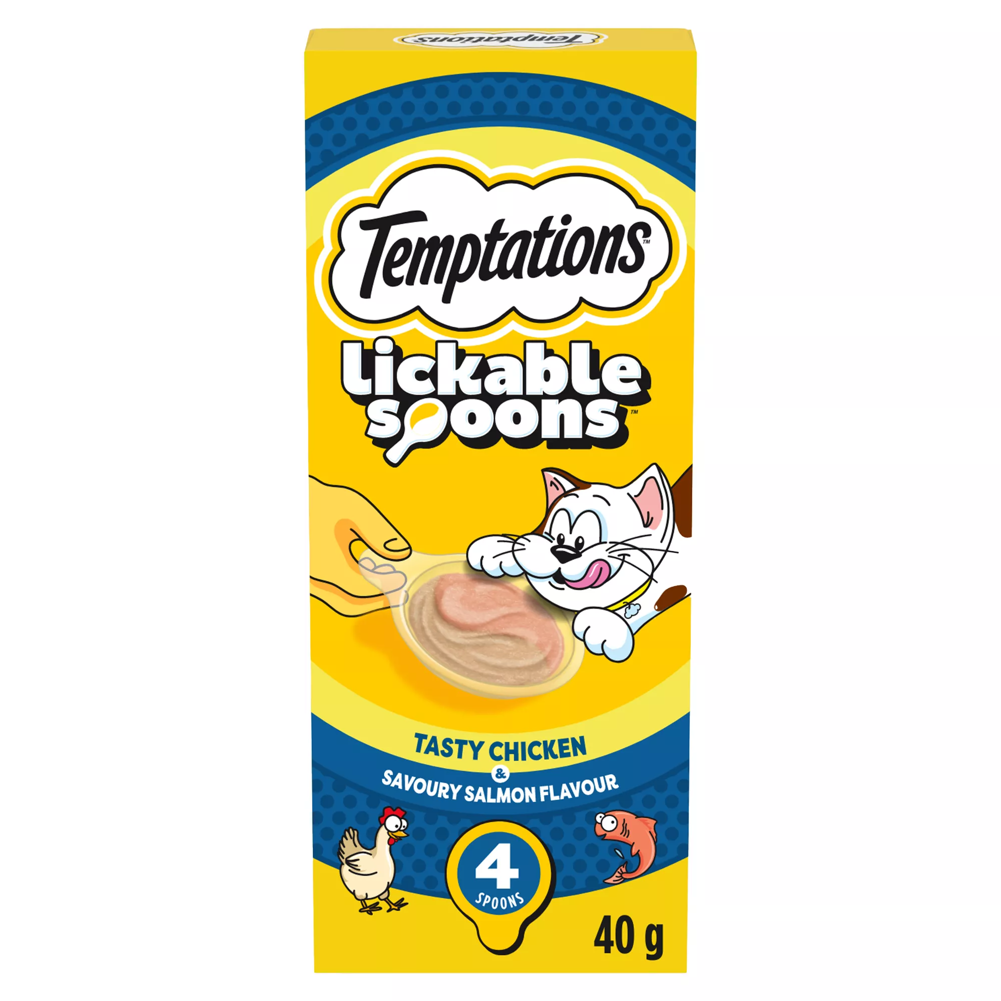 Temptations Lickable Spoons Wet Cat Treats - Chicken & Salmon