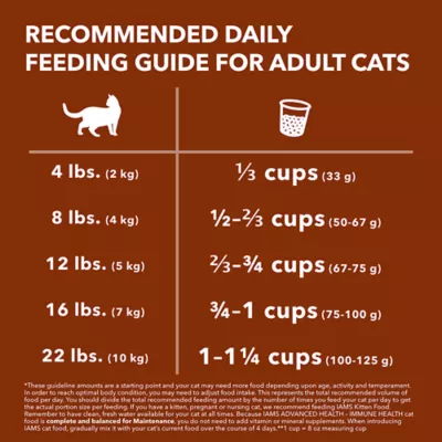 Iams feeding chart cat hotsell