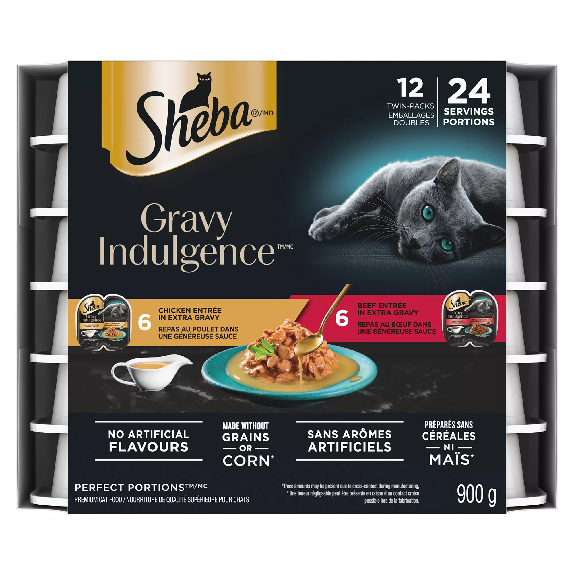 SHEBA Gravy Indulgence Perfect Portions Adult Wet Cat Food - Variety Pack 12 Count