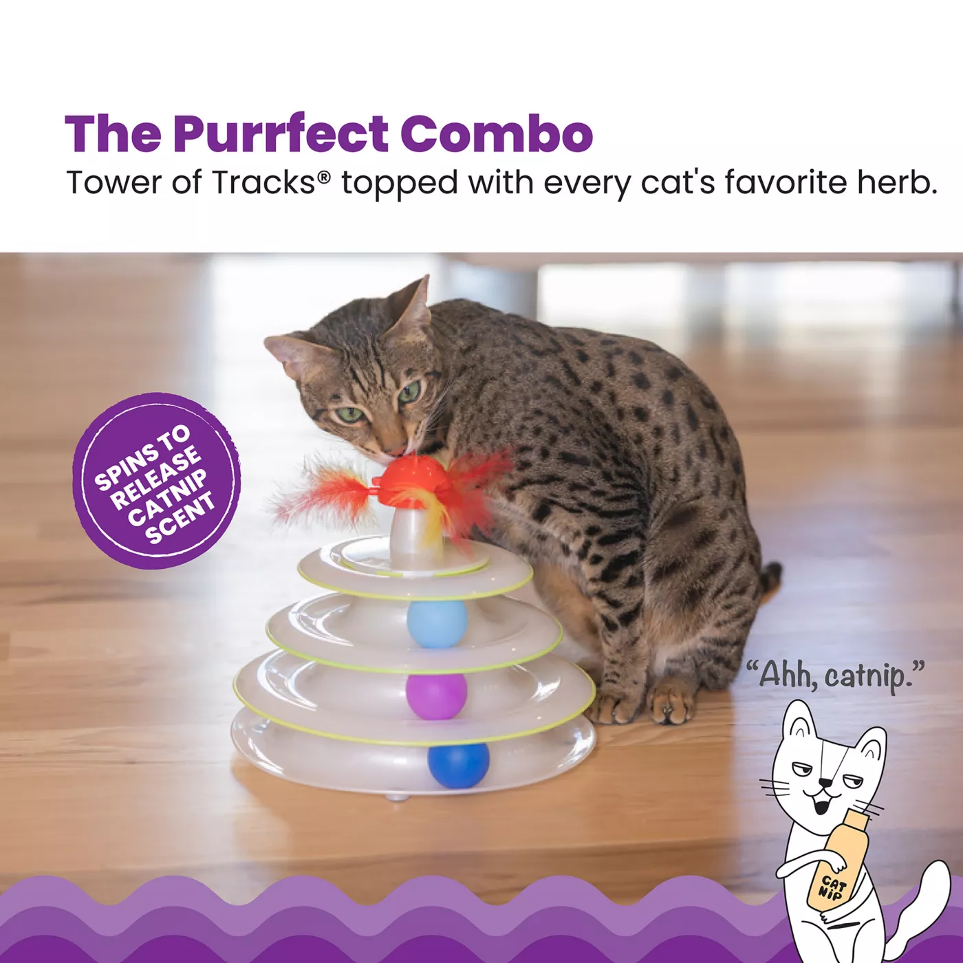 Product Catstages Tower of Tracks and Spinning Catnip Toy