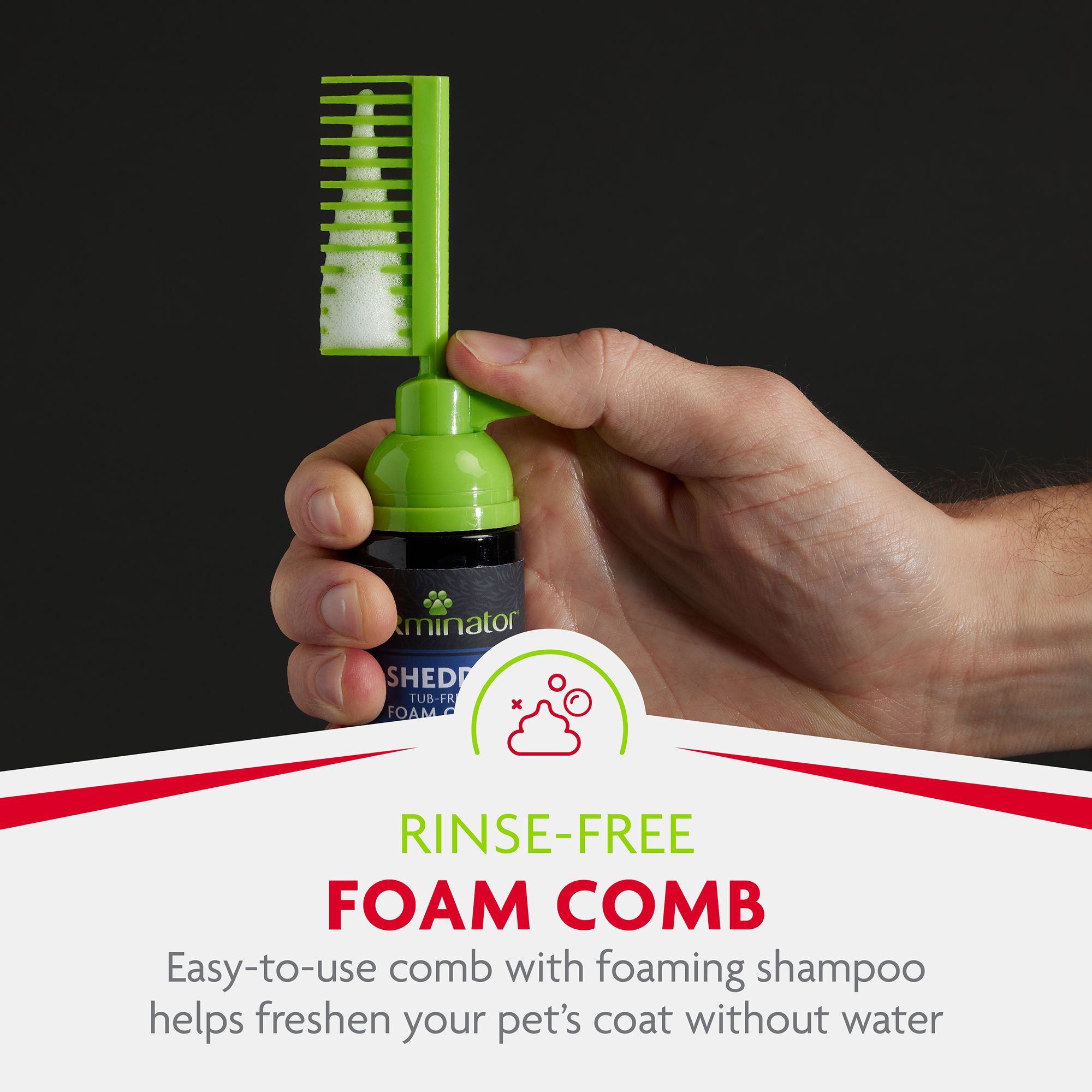FURminator® No Rinse deShedding Foaming Cat Comb - 3 oz - thumbnail 5