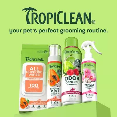 Product TropiClean® Raspberry & Lime 3-in1 Deodorizing Pet Shampoo