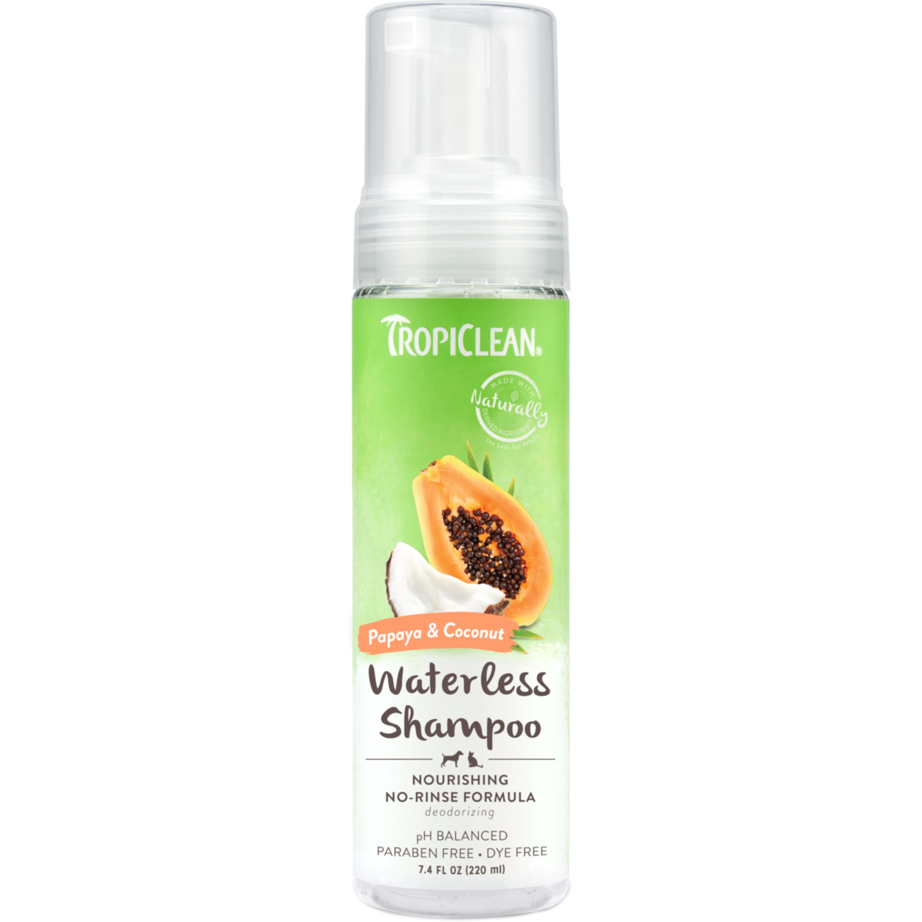 TropiClean Papaya Coconut Waterless Shampoo 7.4 fl oz